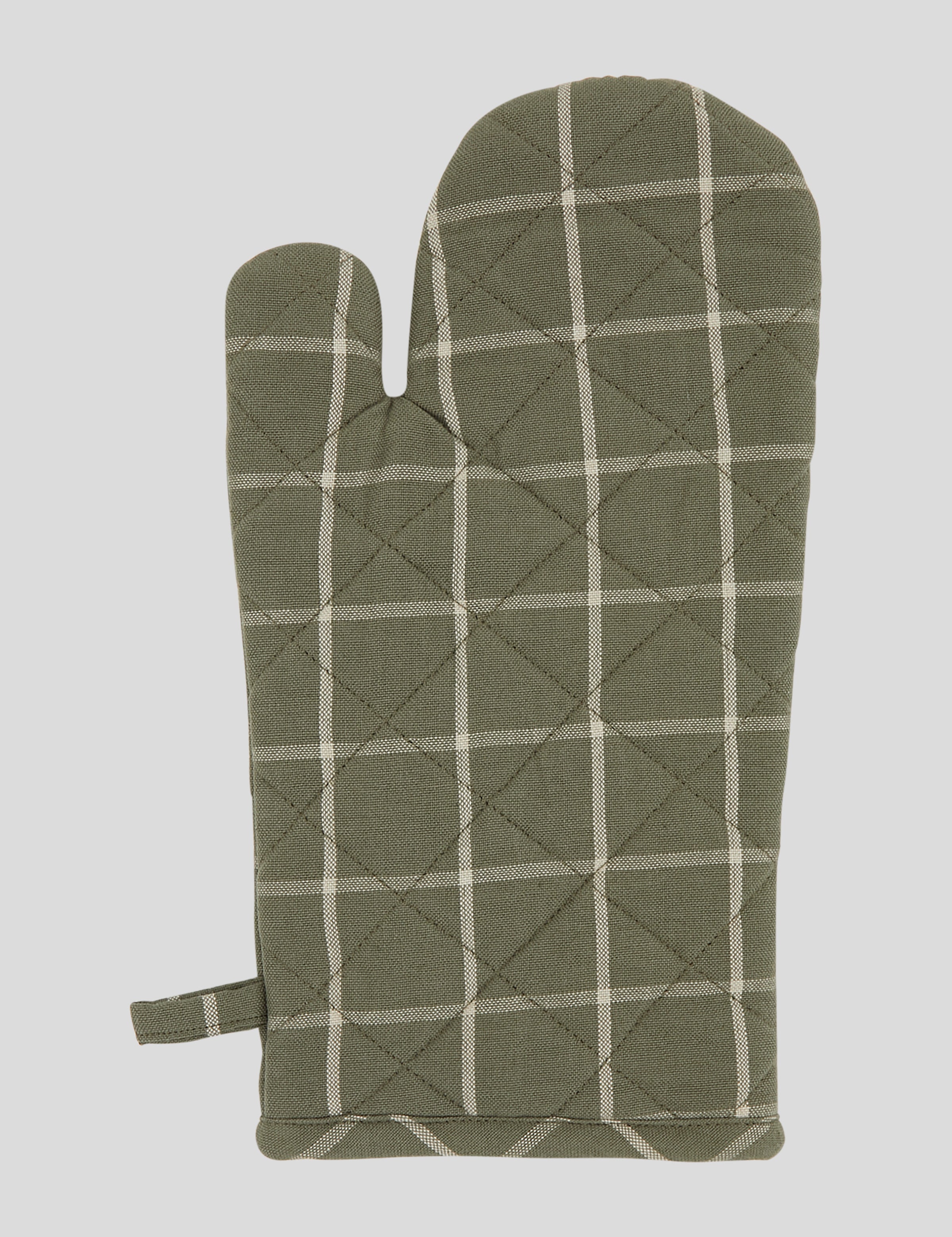 Potager Single Oven Glove | Olive Check-1