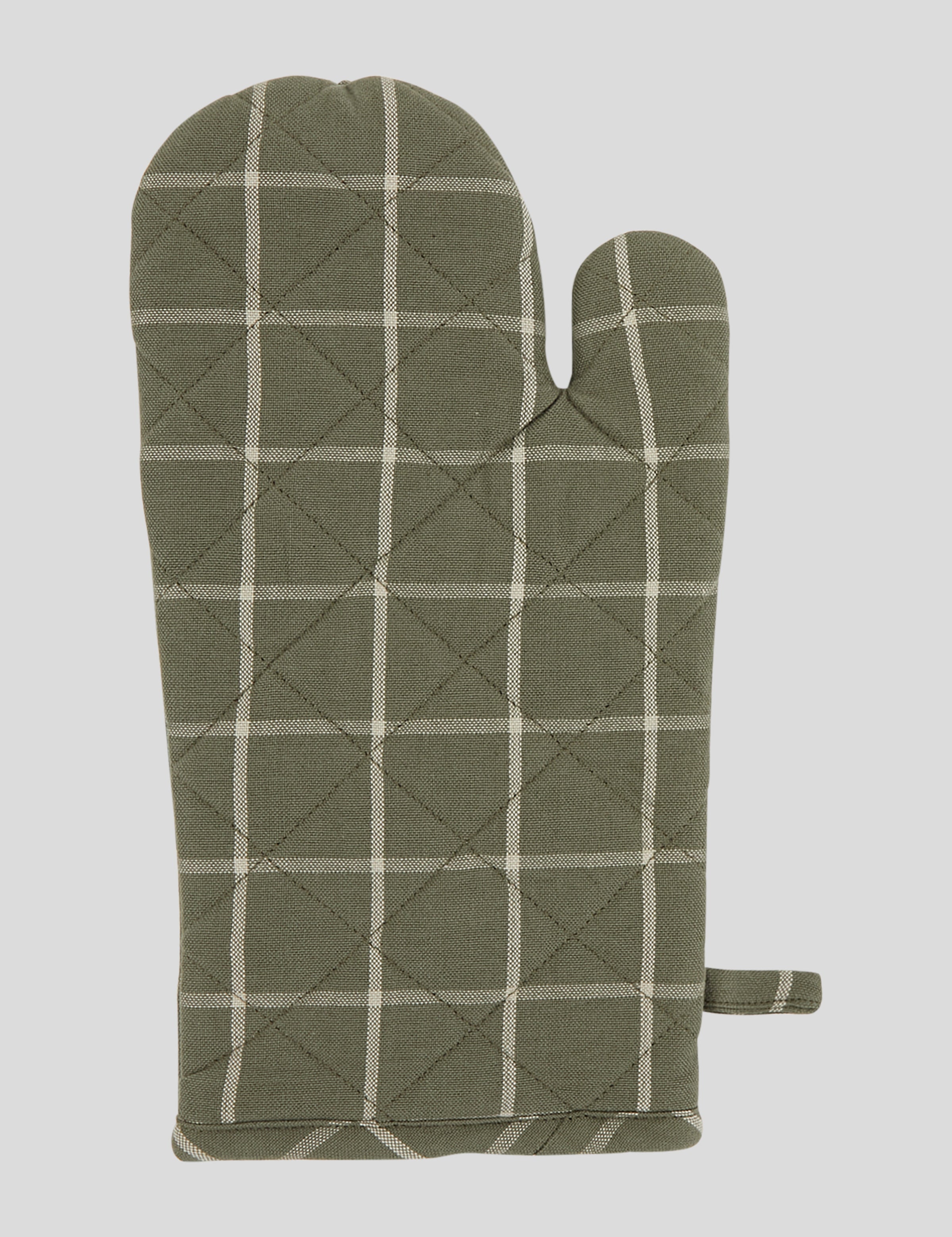 Potager Single Oven Glove | Olive Check-3