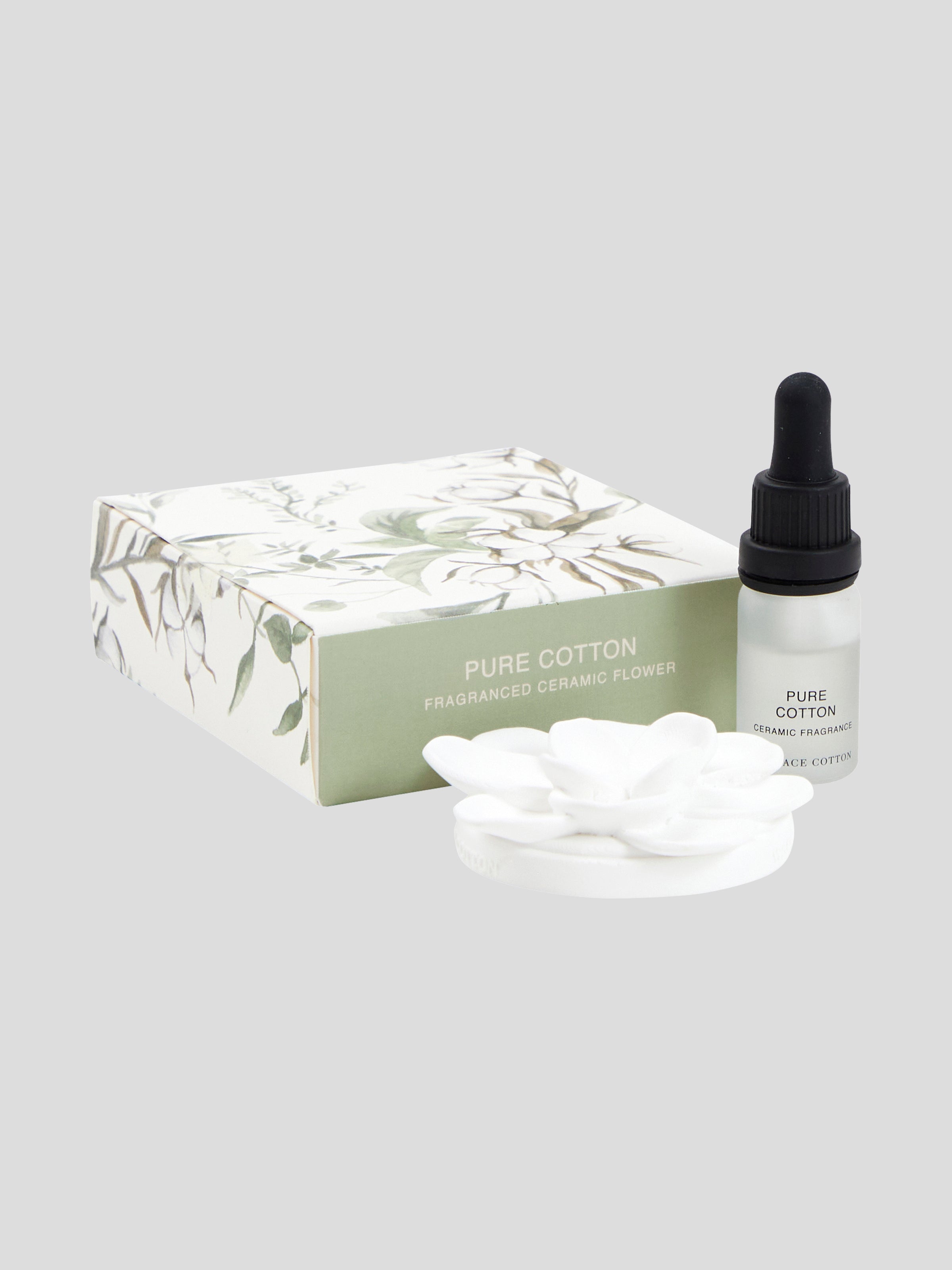 Pure Cotton Ceramic Flower & Dripper Bottle 10ml | White-3