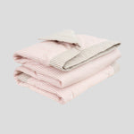 Purity Organic Cotton Cot Quilt | Pink Natural Stripe-1