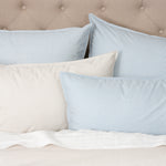 Purity Organic Cotton Duvet Cover Set | Blue Natural Stripe-3