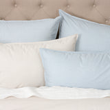 Purity Organic Cotton Duvet Cover Set | Blue Natural Stripe-3