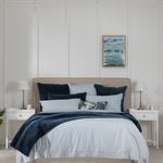 Purity Organic Cotton Duvet Cover Set | Blue Natural Stripe-5