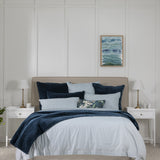Purity Organic Cotton Duvet Cover Set | Blue Natural Stripe-5