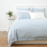 Purity Organic Cotton Duvet Cover Set | Blue Stripe-1