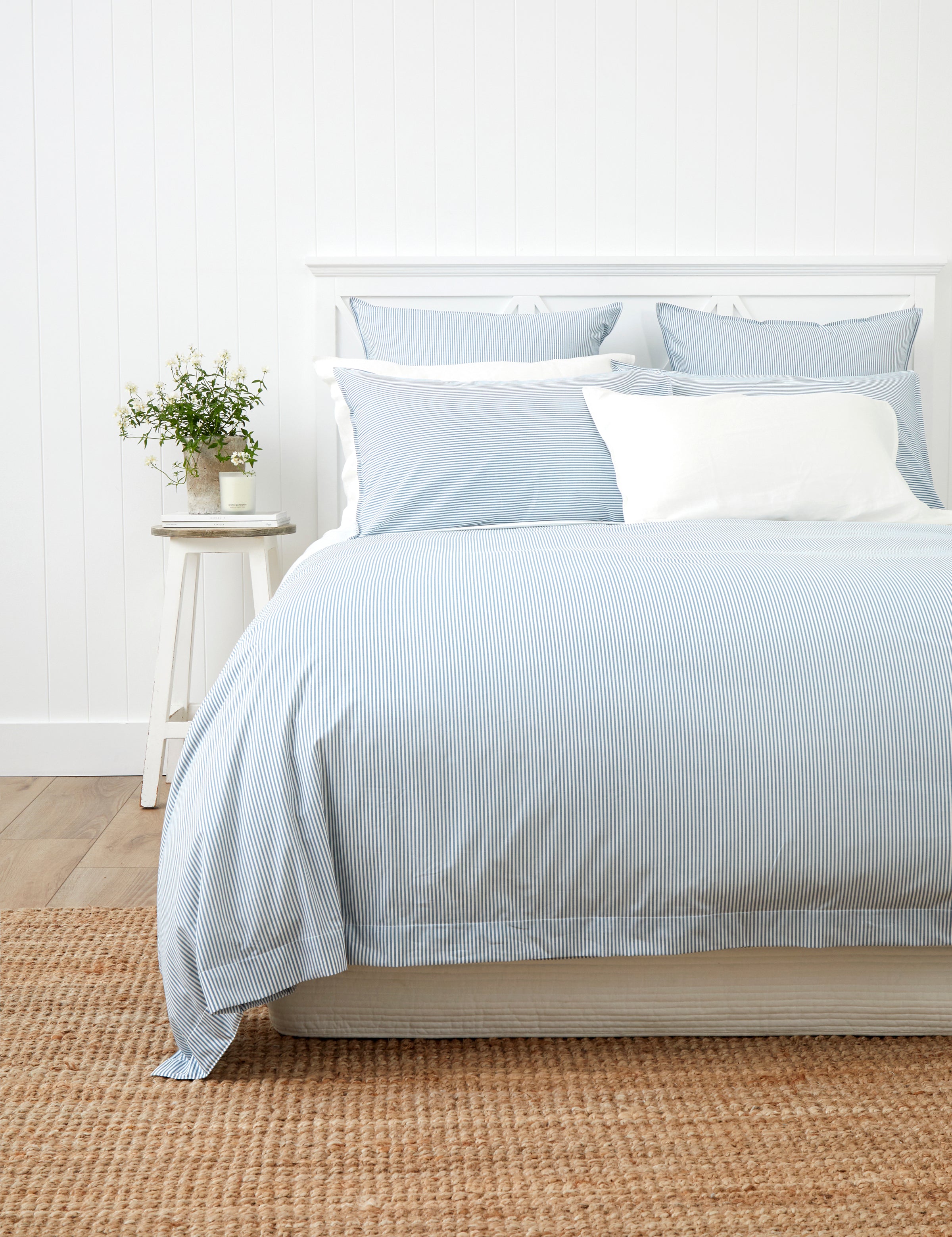 Purity Organic Cotton Duvet Cover Set | Blue Stripe-1