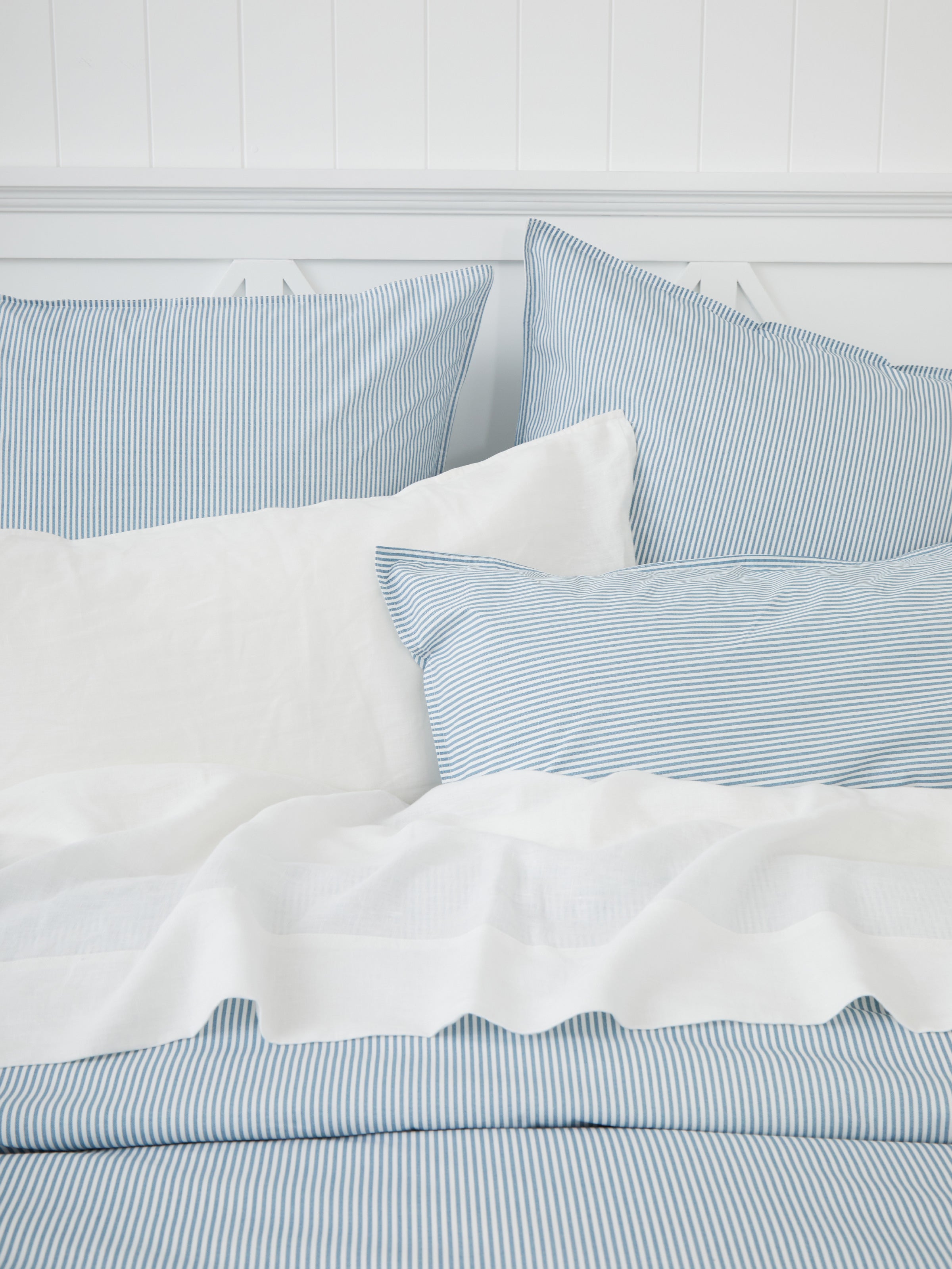 Purity Organic Cotton Duvet Cover Set | Blue Stripe-2