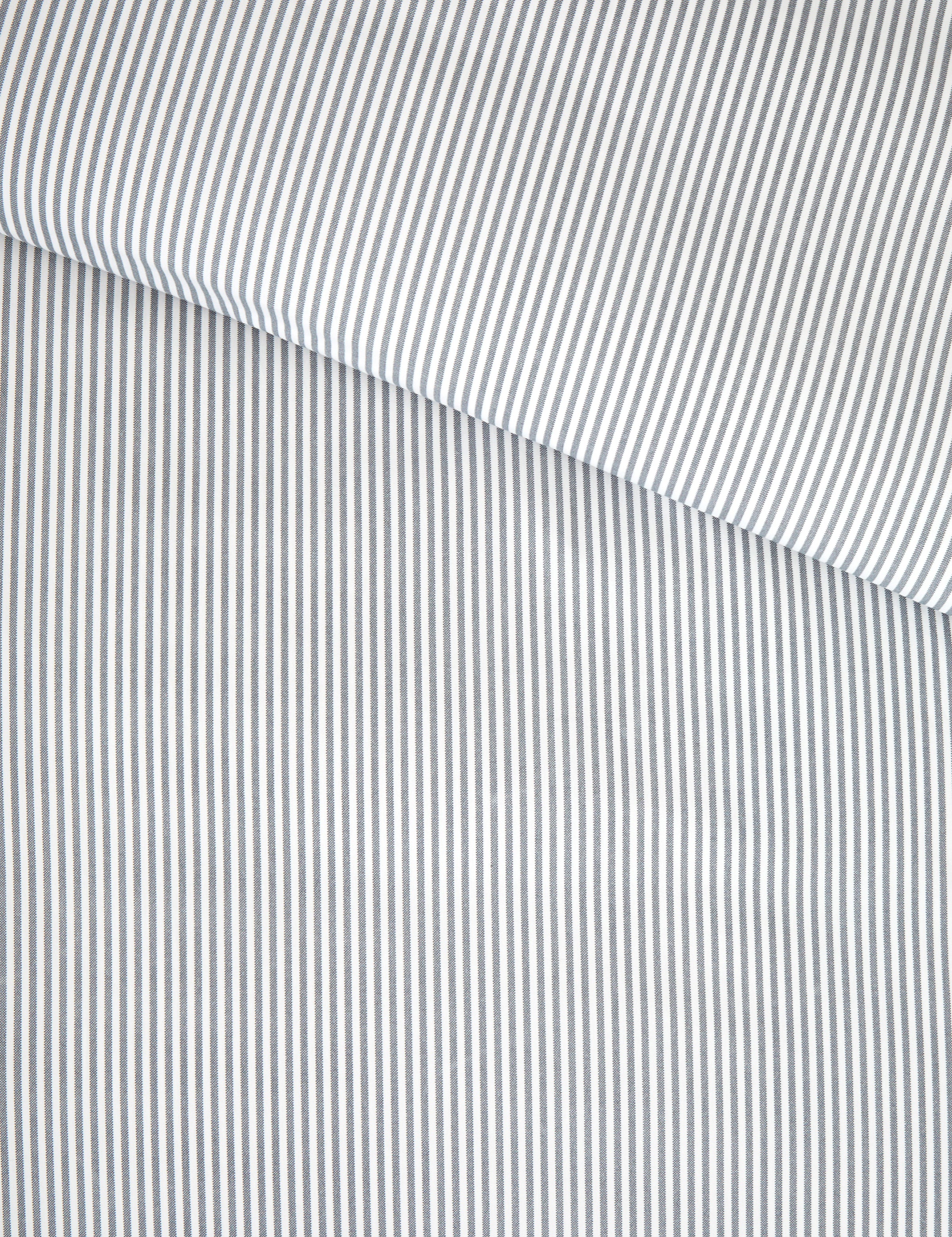 Purity Organic Cotton Duvet Cover Set | Charcoal Stripe-4