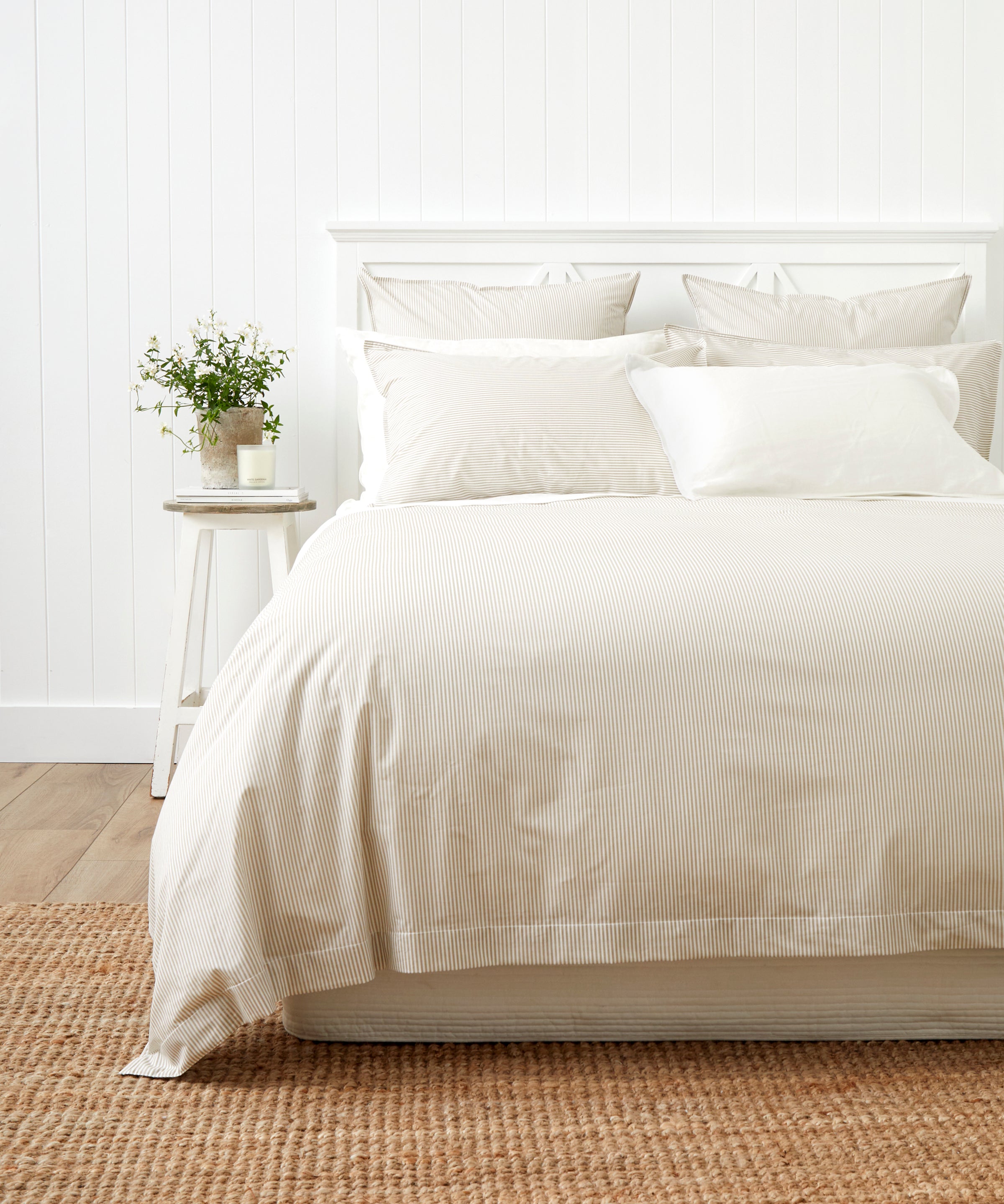 Purity Organic Cotton Duvet Cover Set | Natural Stripe-1