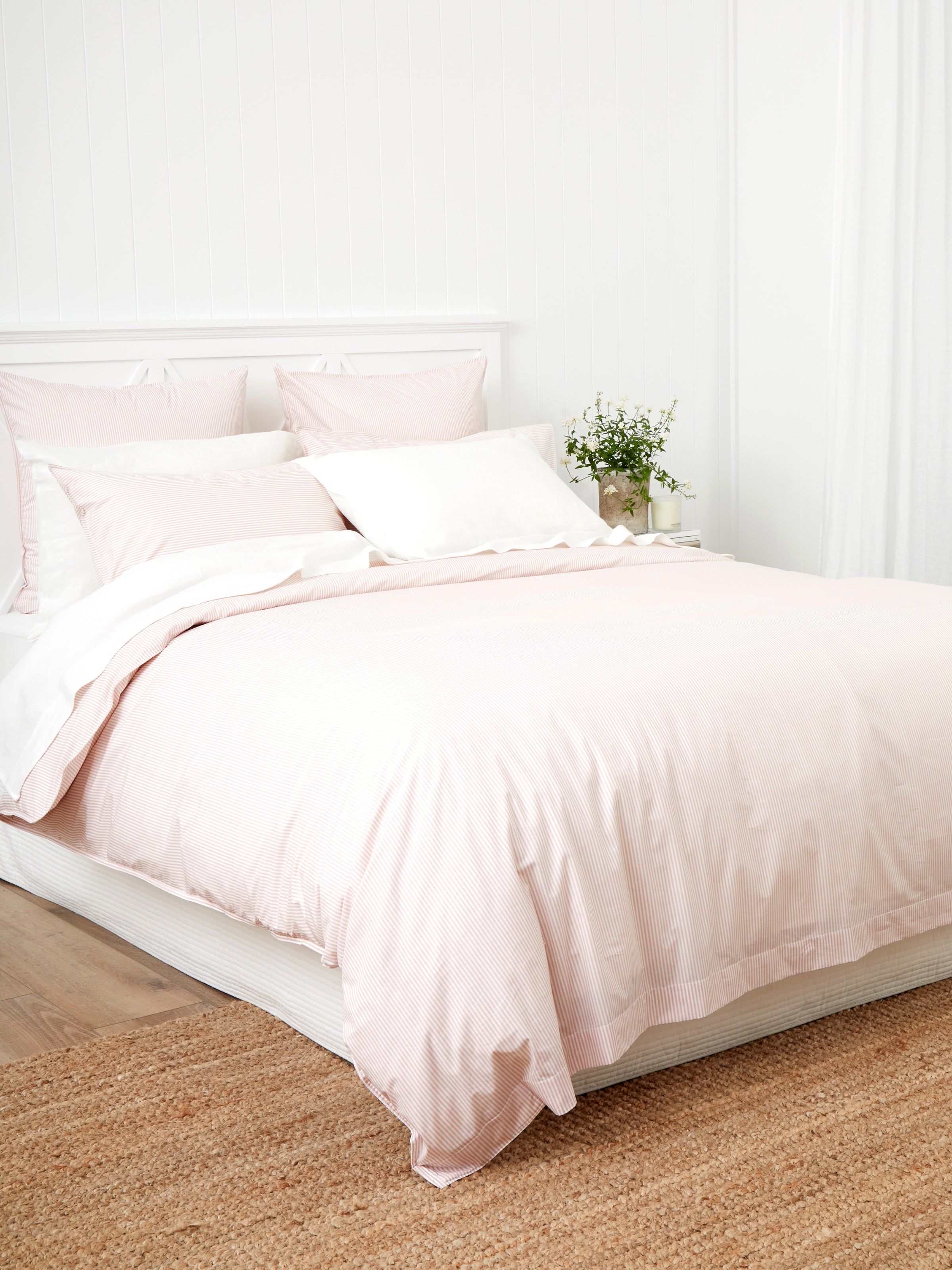 Purity Organic Cotton Duvet Cover Set | Pink Stripe-3