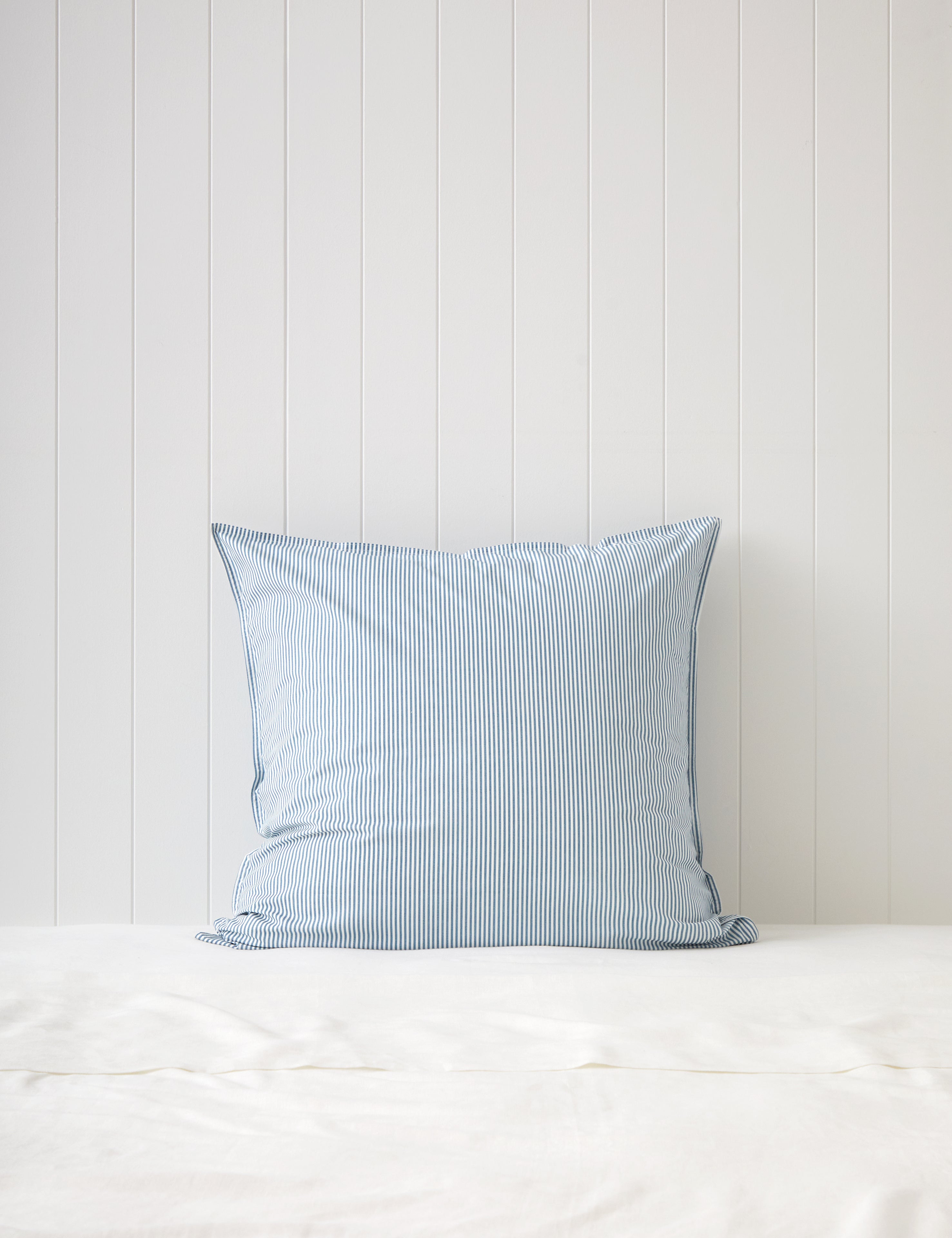 Purity Organic Cotton European Pillowcase | Blue Stripe-1
