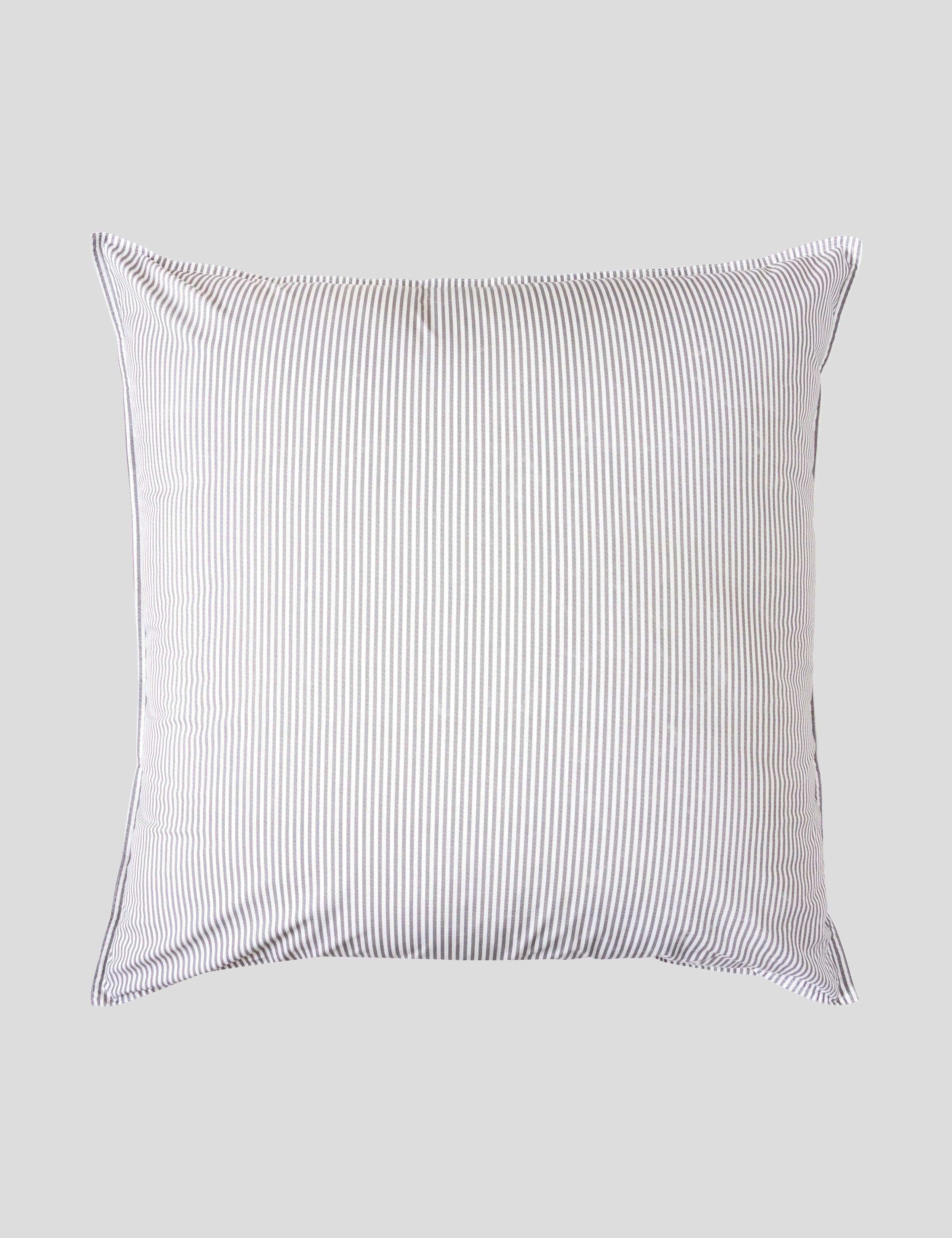 Purity Organic Cotton European Pillowcase | Charcoal Stripe-1