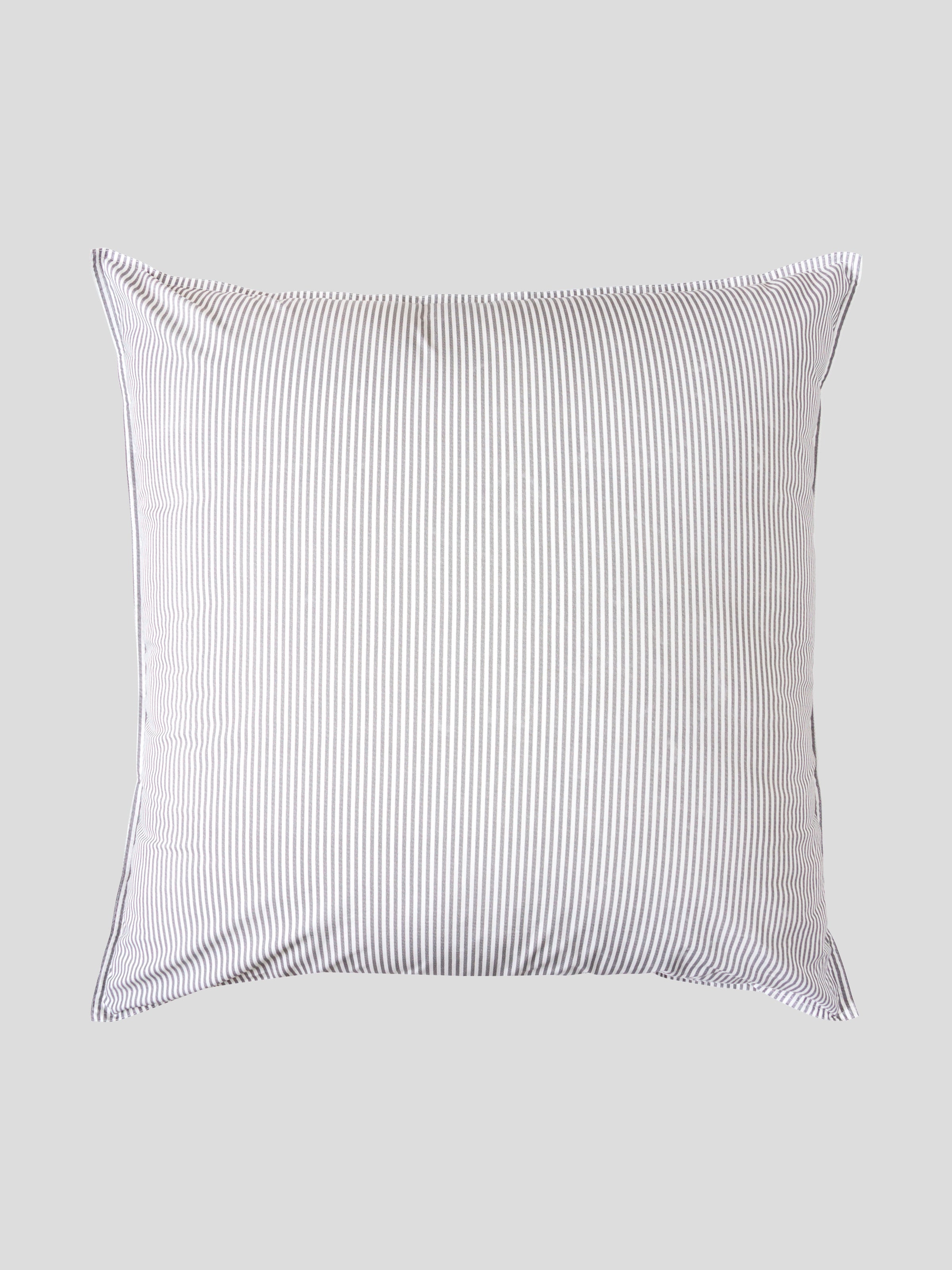 Purity Organic Cotton European Pillowcase | Charcoal Stripe-1
