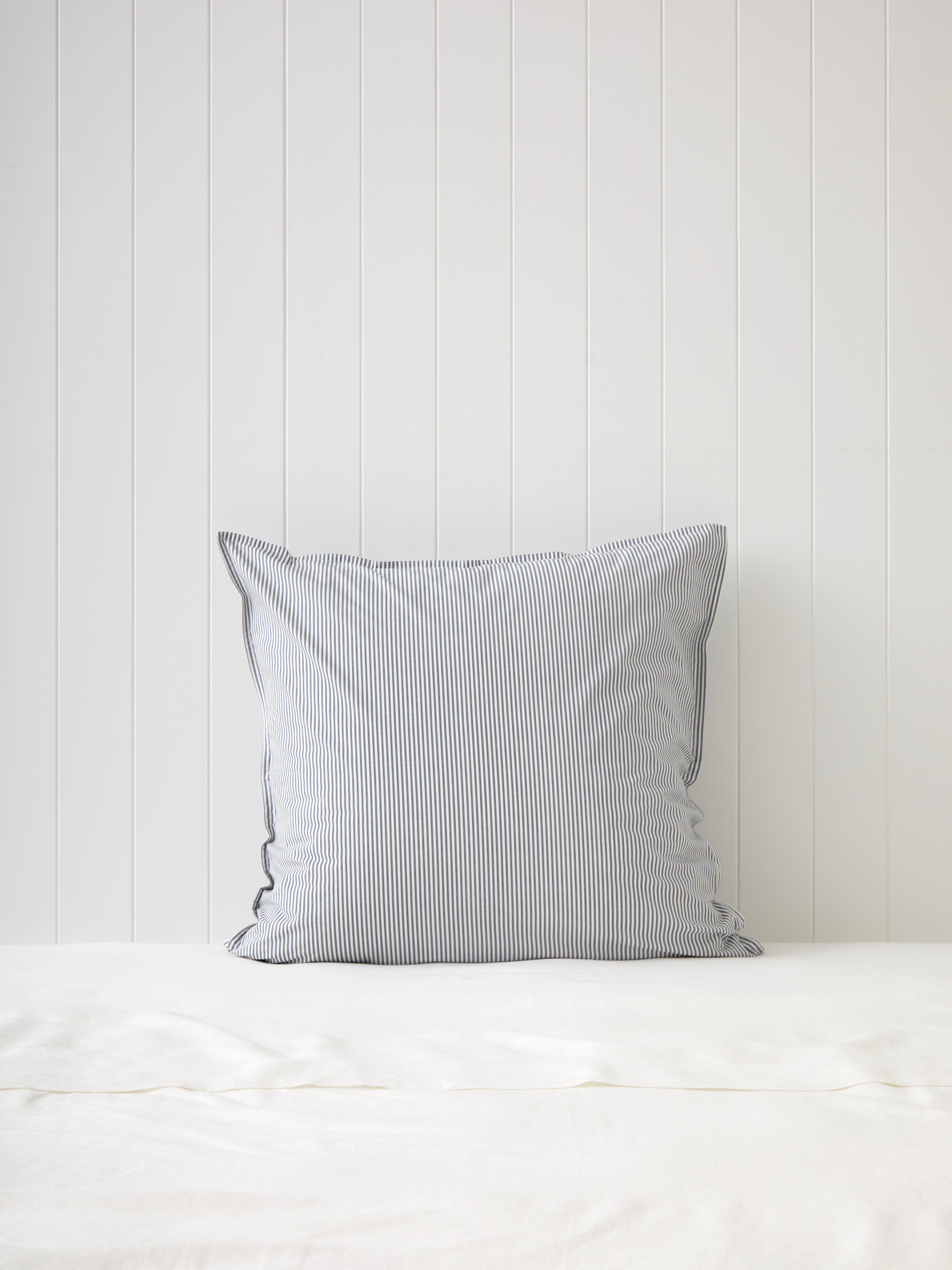 Purity Organic Cotton European Pillowcase | Charcoal Stripe-1
