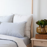Purity Organic Cotton European Pillowcase | Charcoal Stripe-2