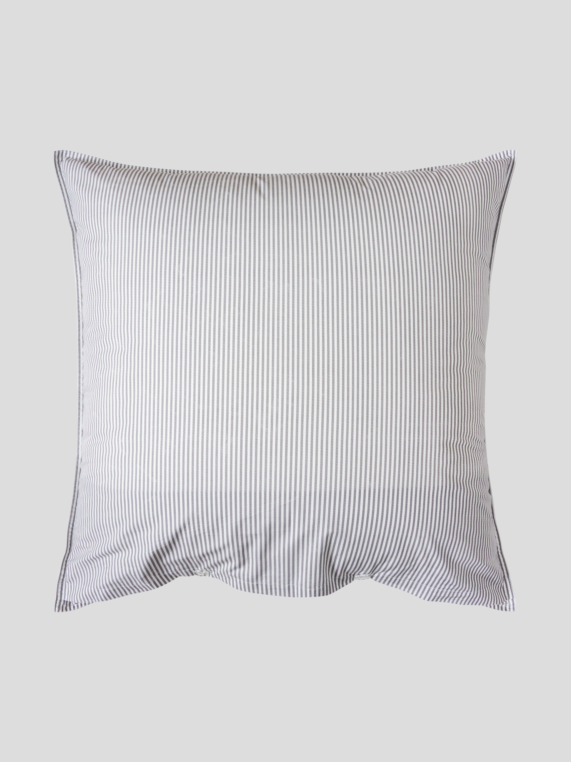 Purity Organic Cotton European Pillowcase | Charcoal Stripe-3