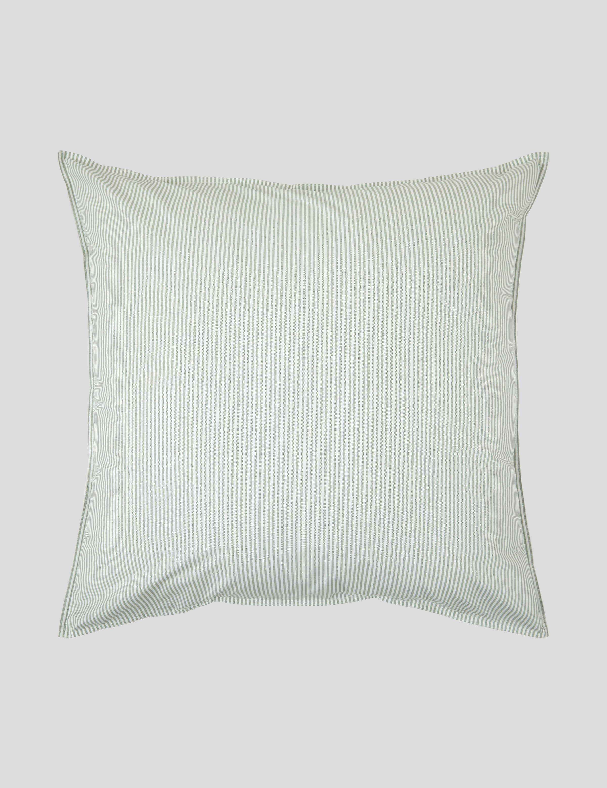 Purity Organic Cotton European Pillowcase | Green Stripe-1