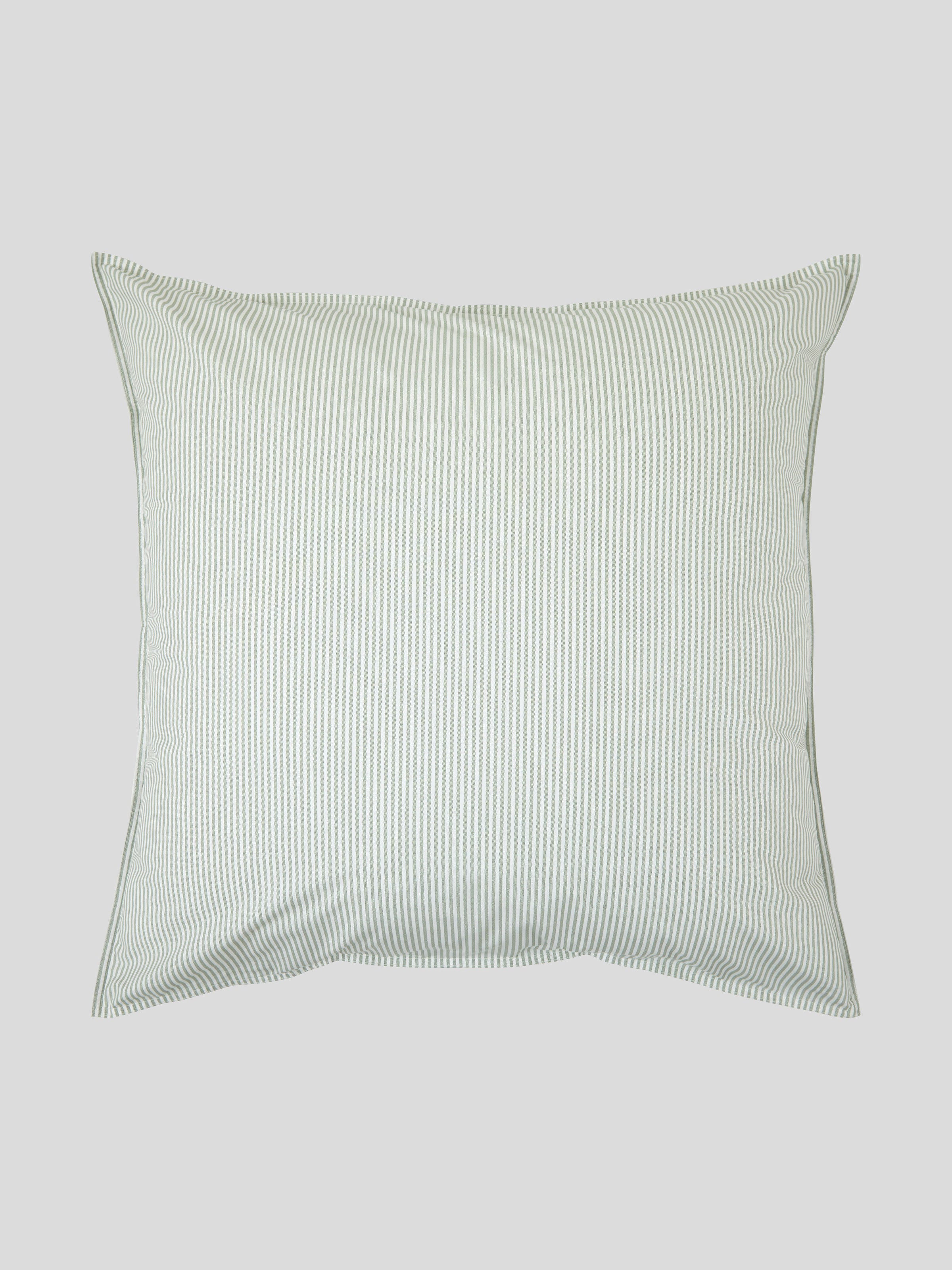 Purity Organic Cotton European Pillowcase | Green Stripe-1