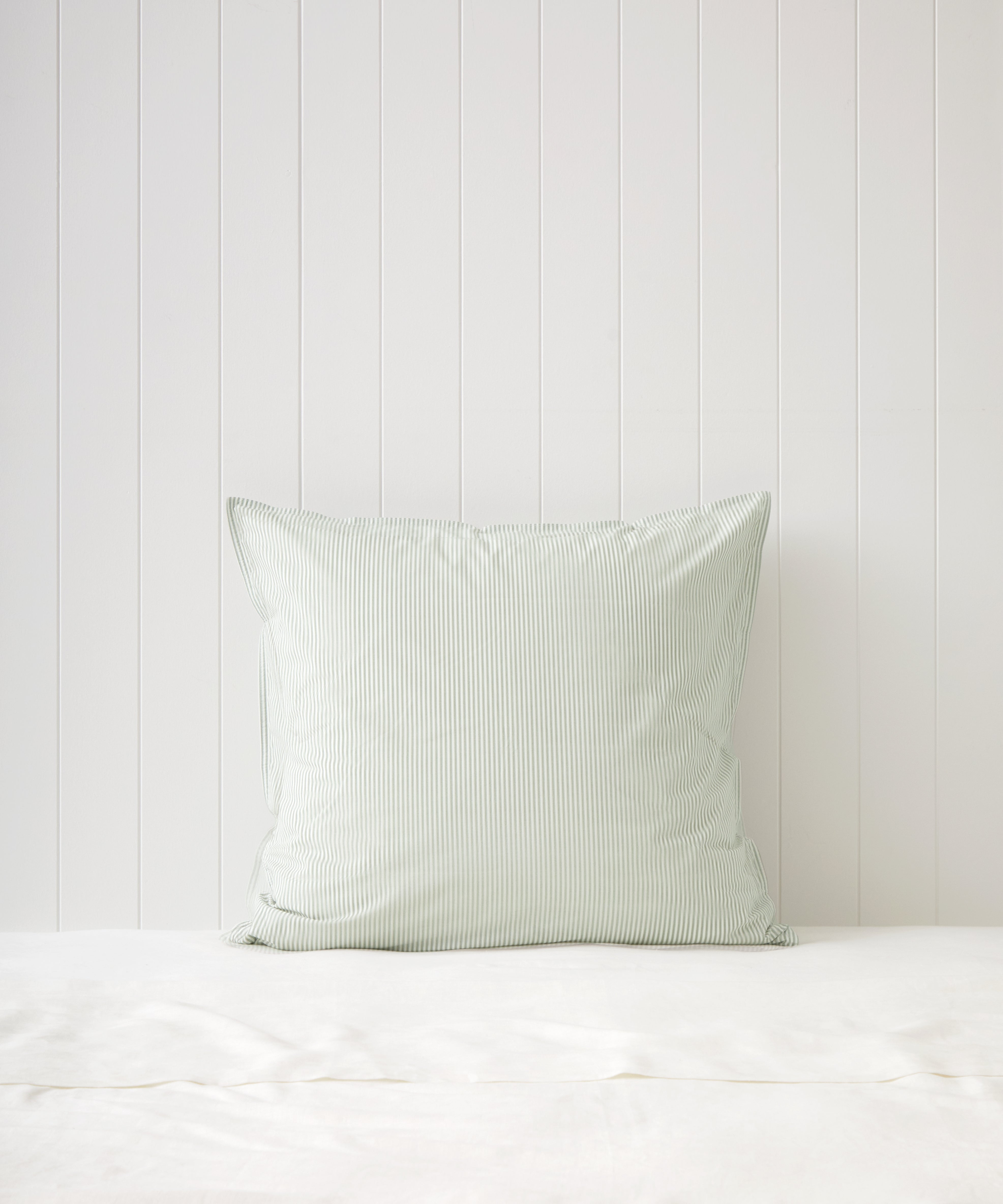 Purity Organic Cotton European Pillowcase | Green Stripe-1