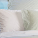 Purity Organic Cotton European Pillowcase | Green Stripe-2