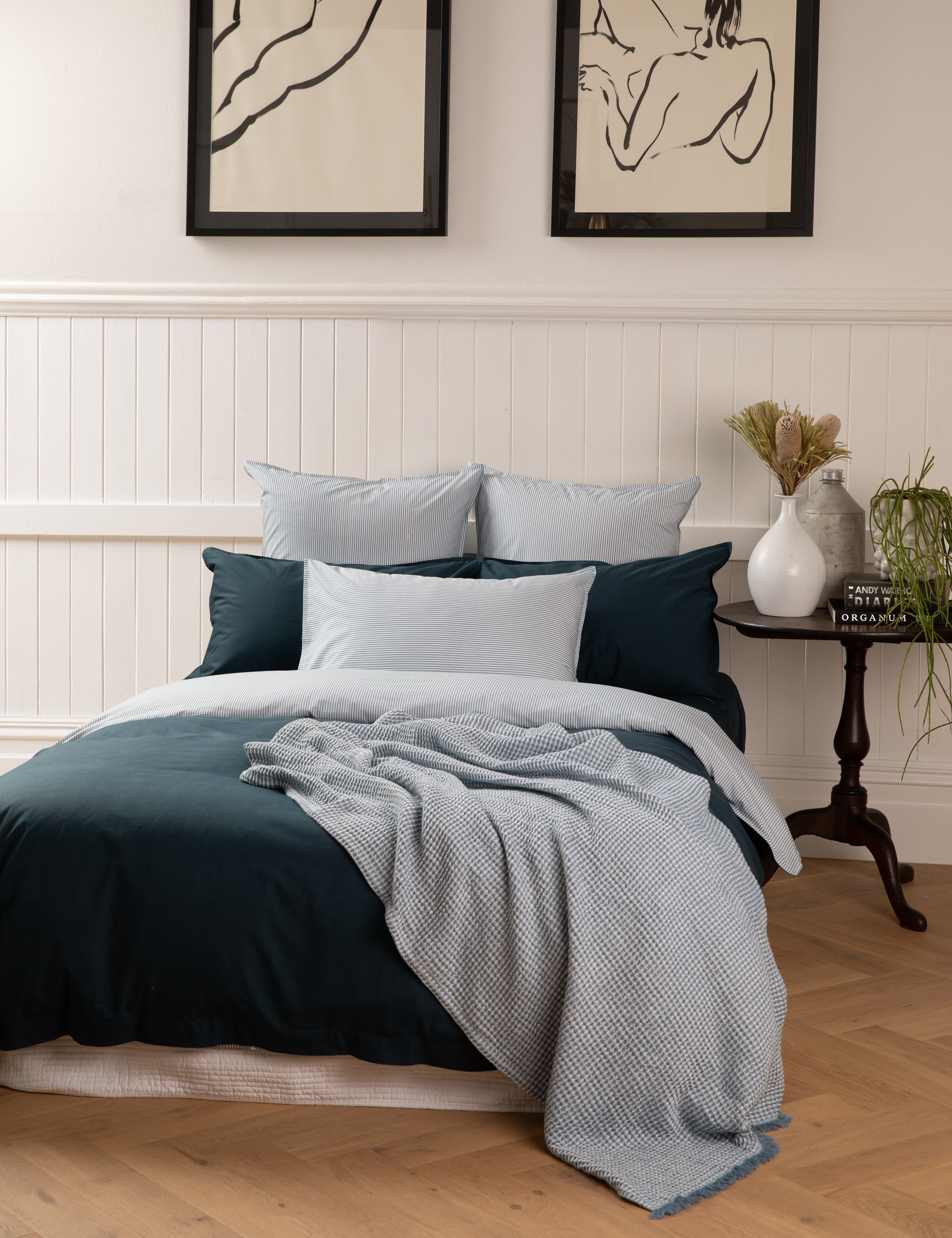 Purity Organic Cotton European Pillowcase | Indigo-2
