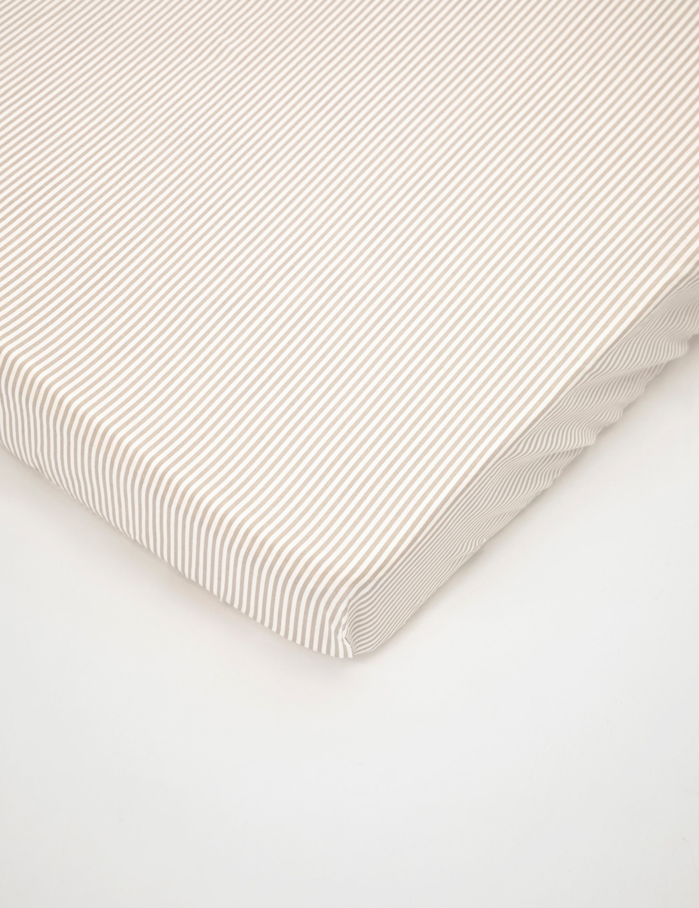 Purity Organic Cotton Fitted Cot Sheet | Natural Stripe-1