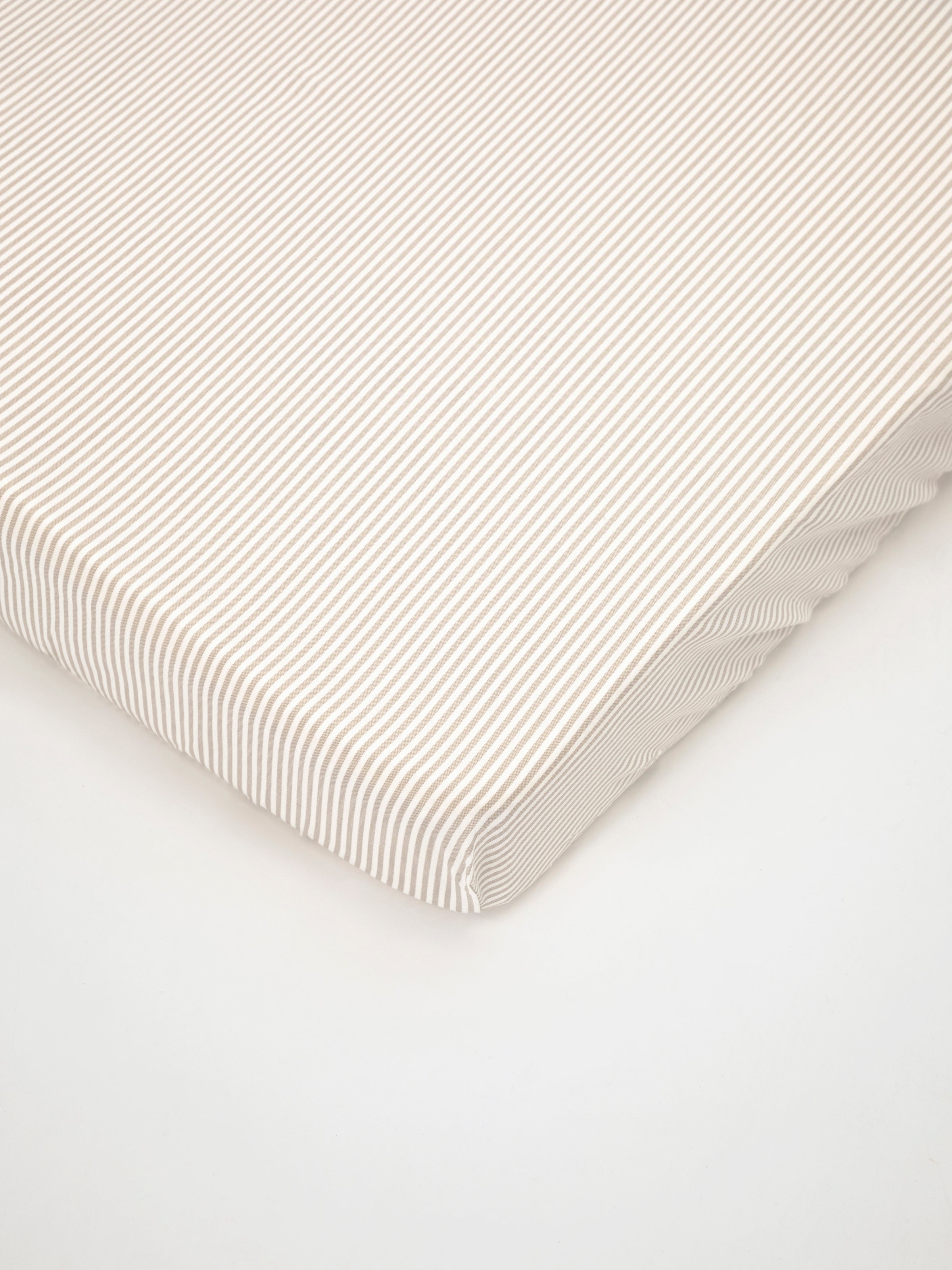 Purity Organic Cotton Fitted Cot Sheet | Natural Stripe-1
