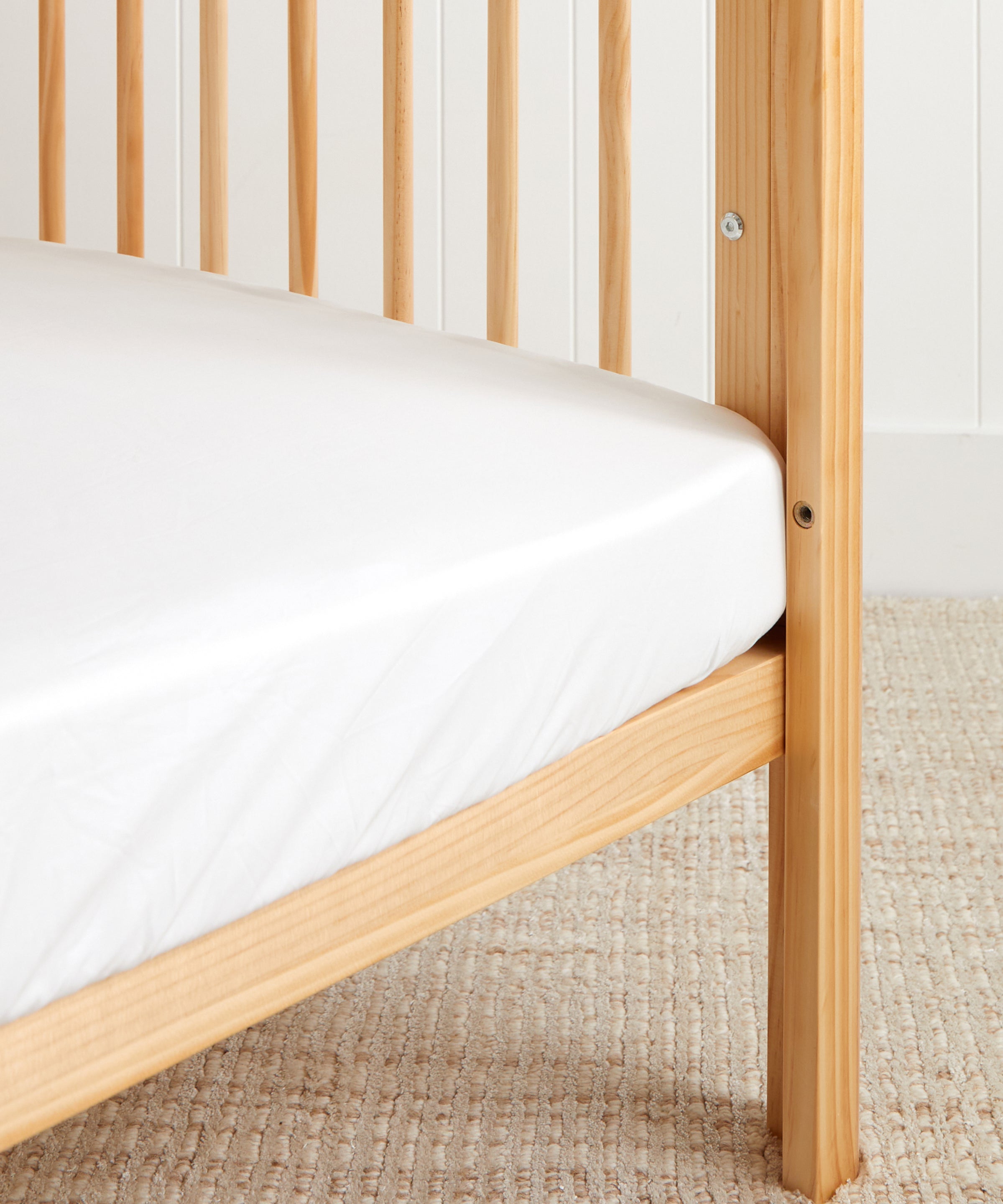 Purity Organic Cotton Fitted Cot Sheet | White-1