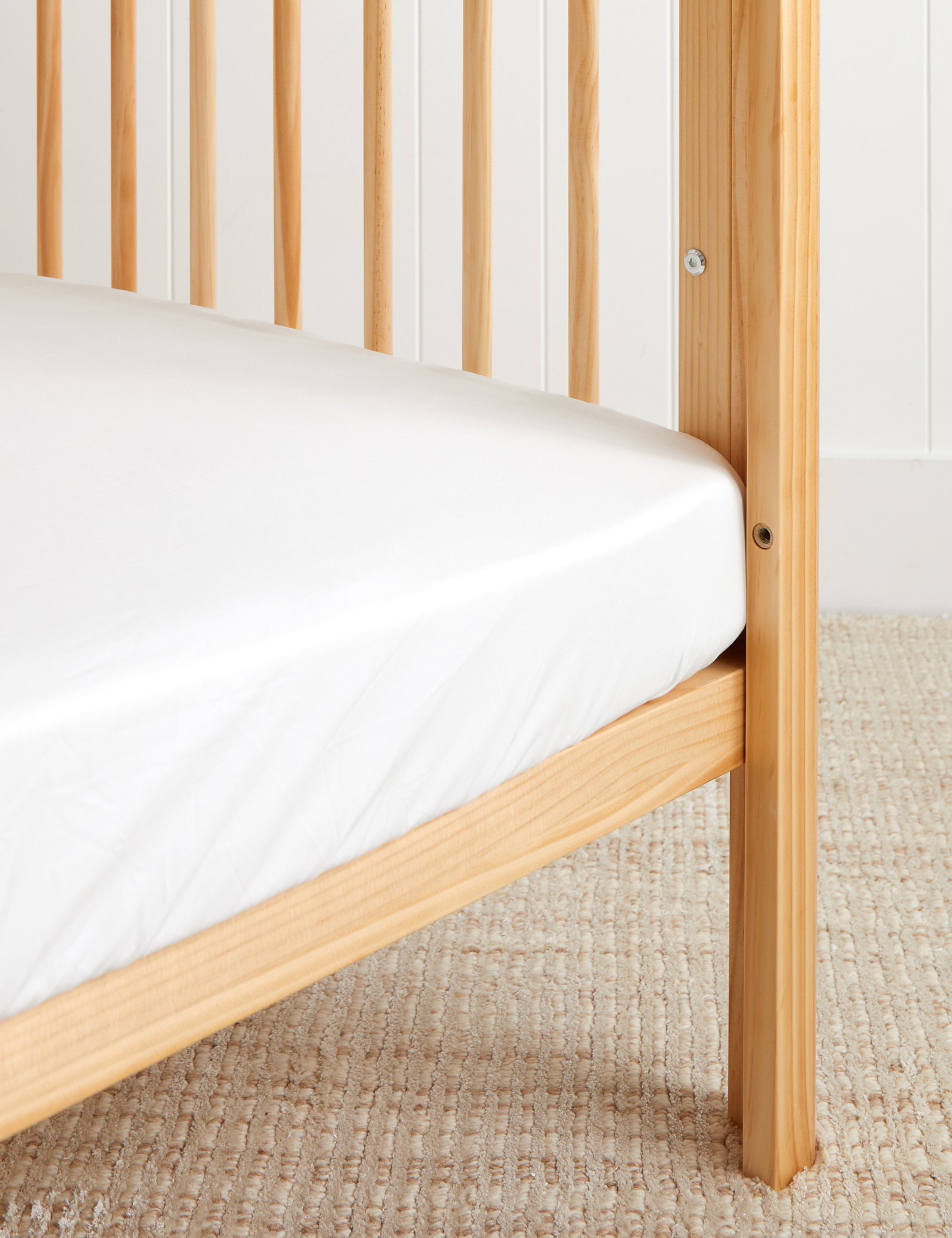 Purity Organic Cotton Fitted Cot Sheet | White-1
