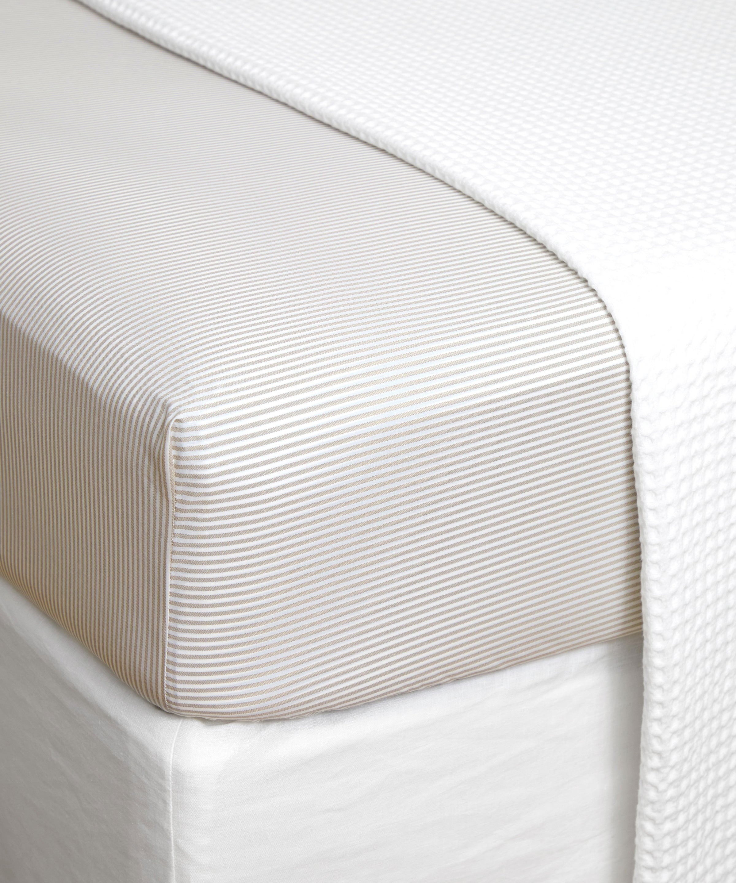 Purity Organic Cotton Fitted Sheet | Natural Stripe-1