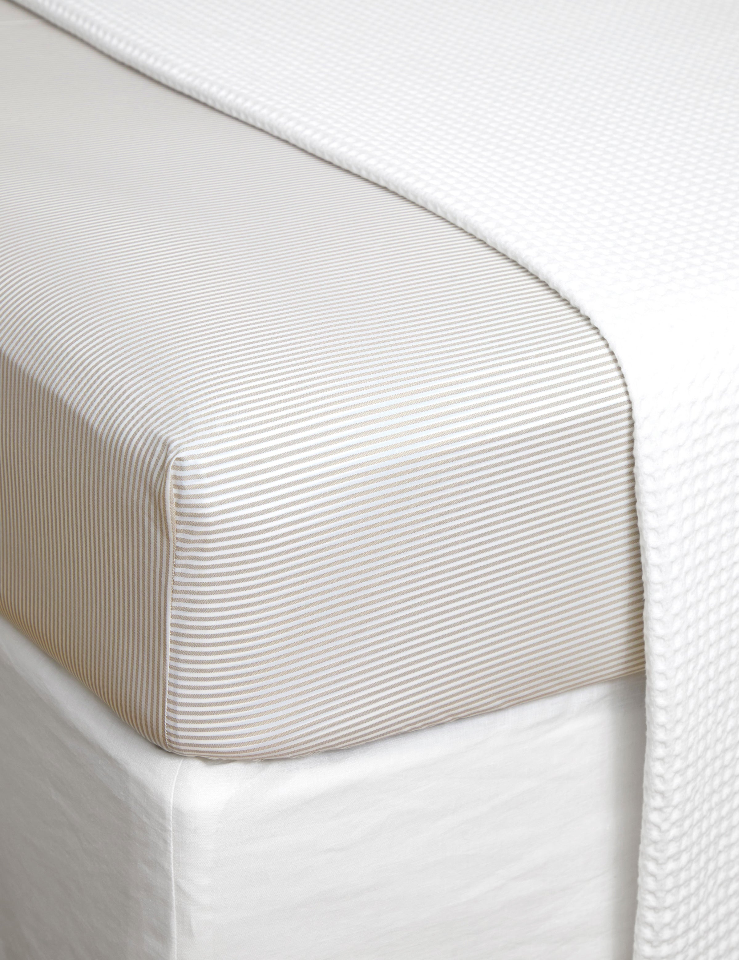 Purity Organic Cotton Fitted Sheet | Natural Stripe-1