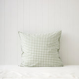 Purity Organic Cotton Gingham European Pillowcase | Green-1