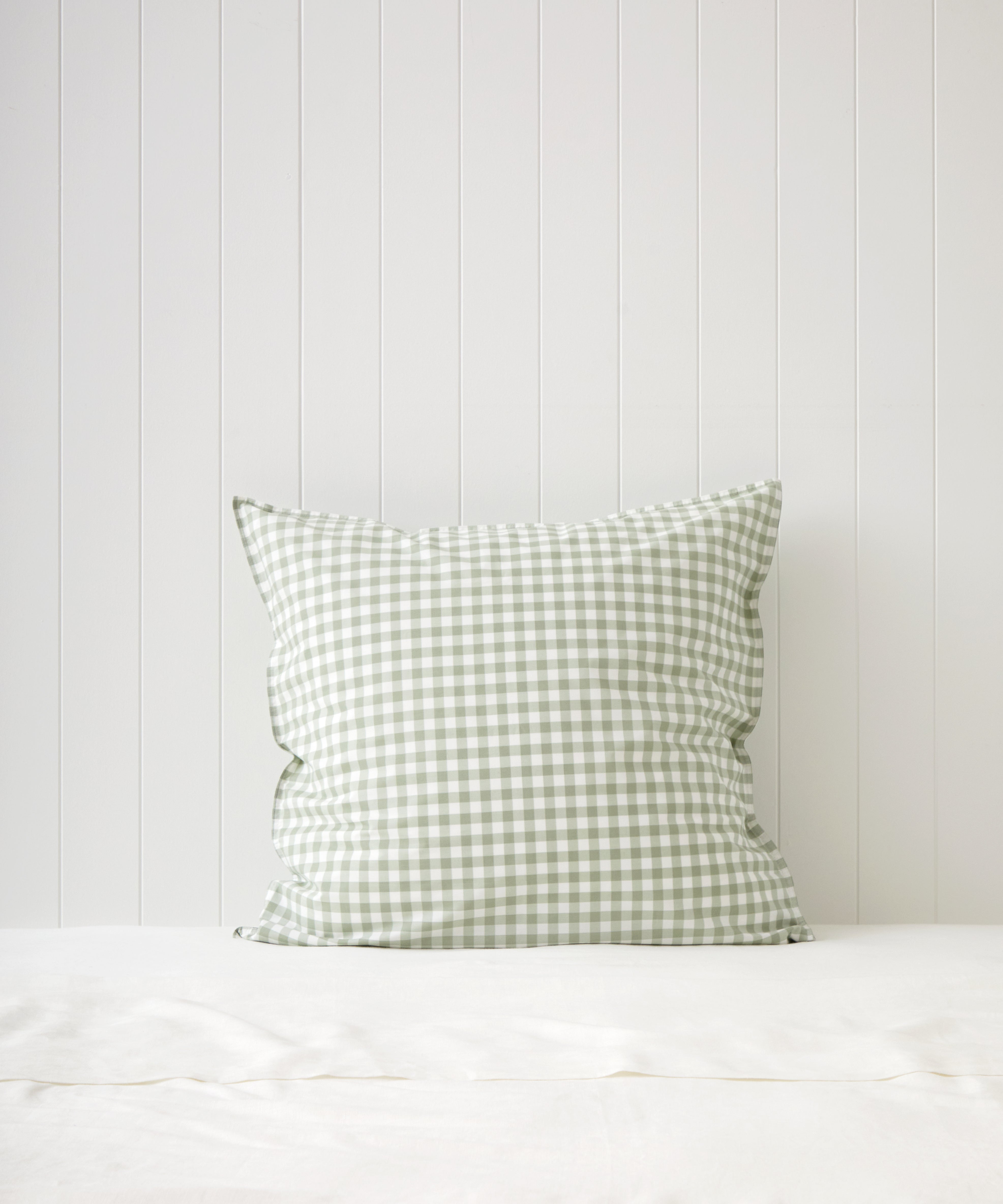 Purity Organic Cotton Gingham European Pillowcase | Green-1