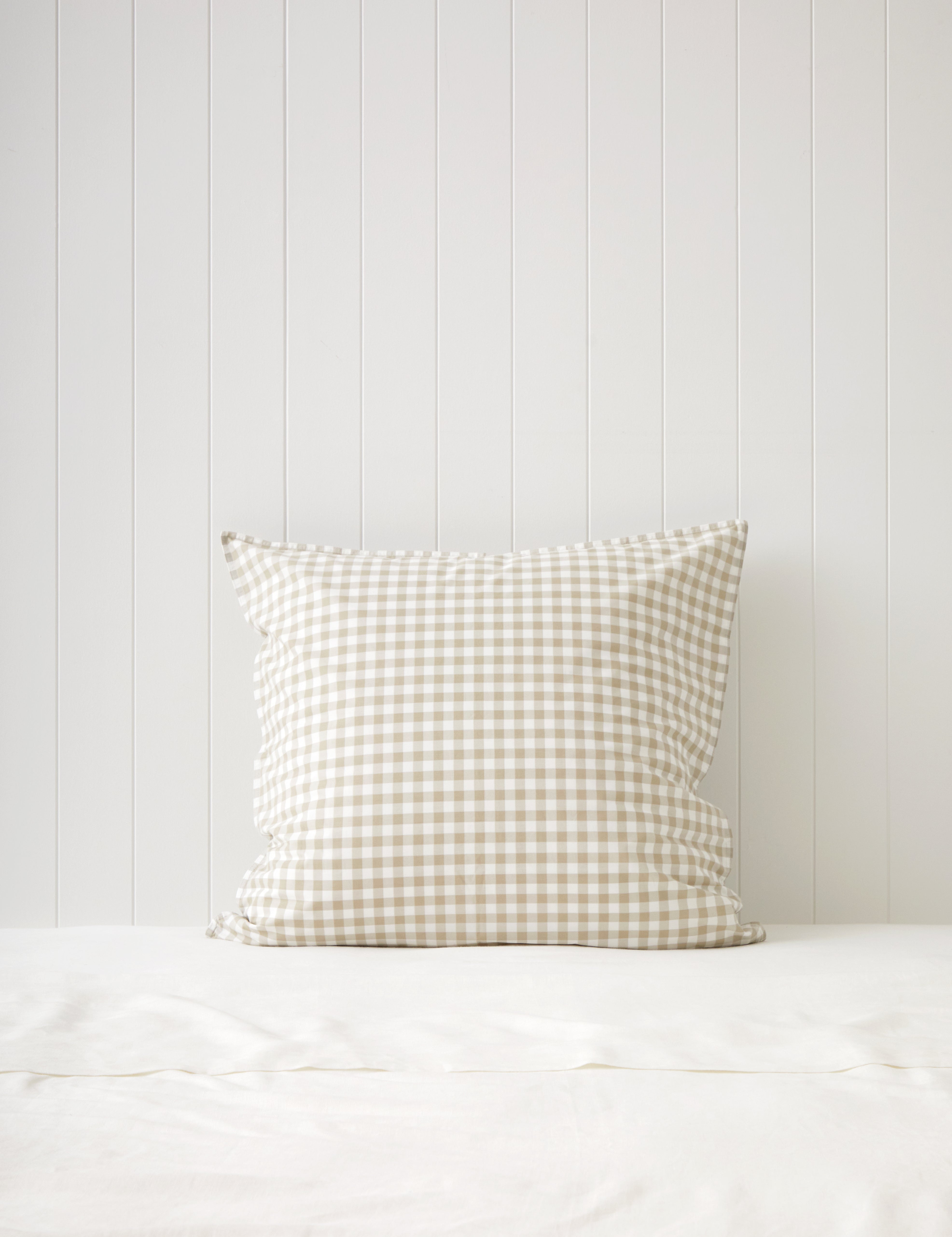 Purity Organic Cotton Gingham European Pillowcase | Natural-1