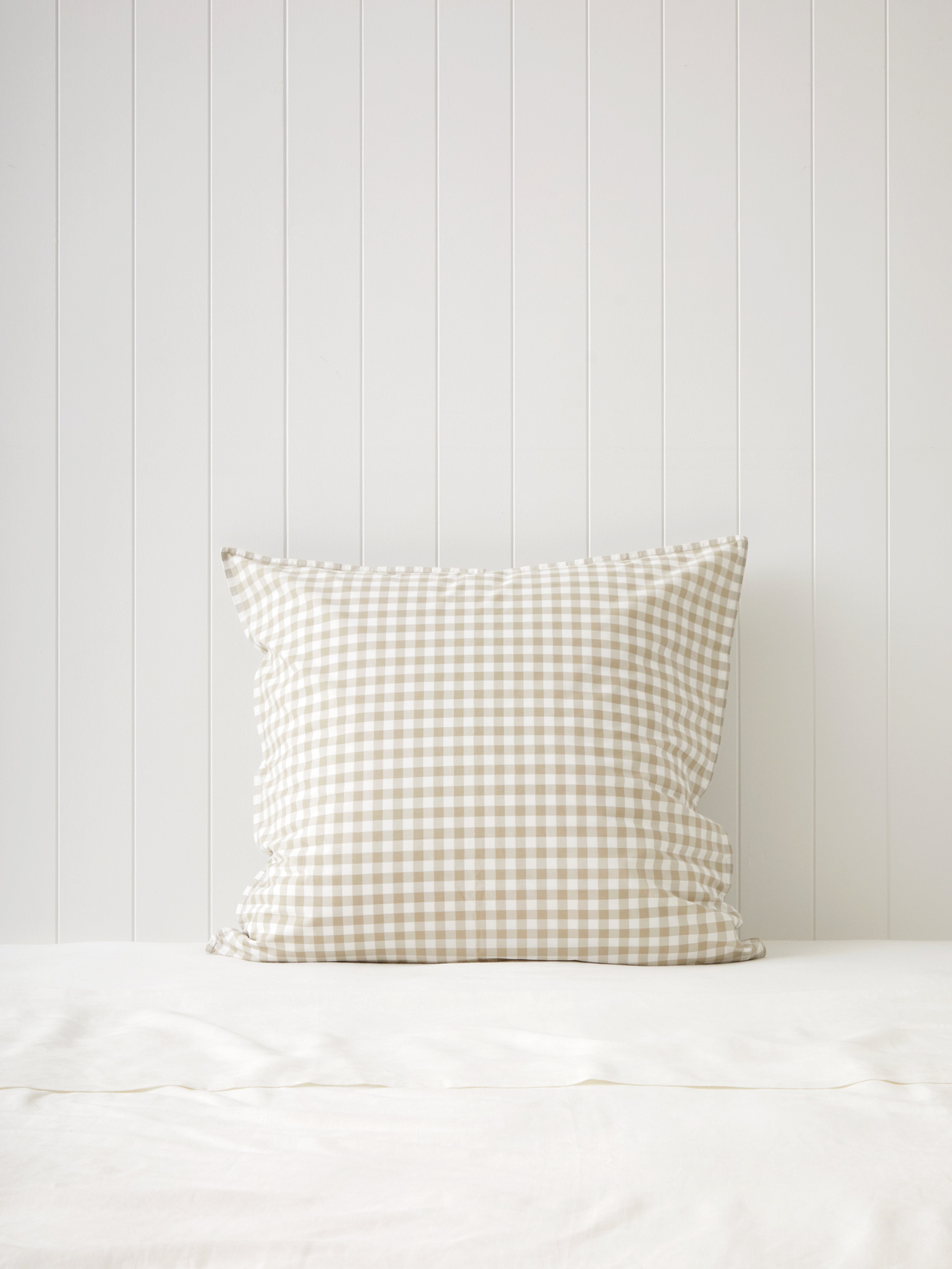 Purity Organic Cotton Gingham European Pillowcase | Natural-1