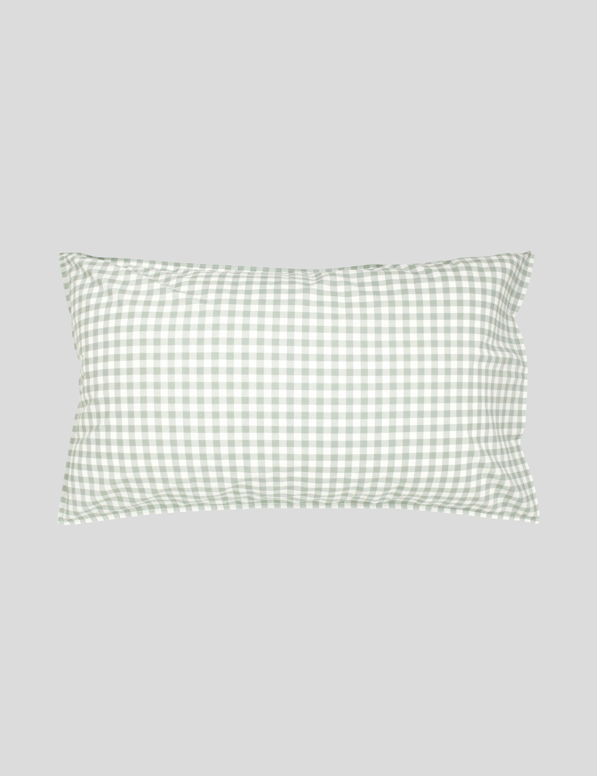 Purity Organic Cotton Gingham Lodge Pillowcase Set | Green-1