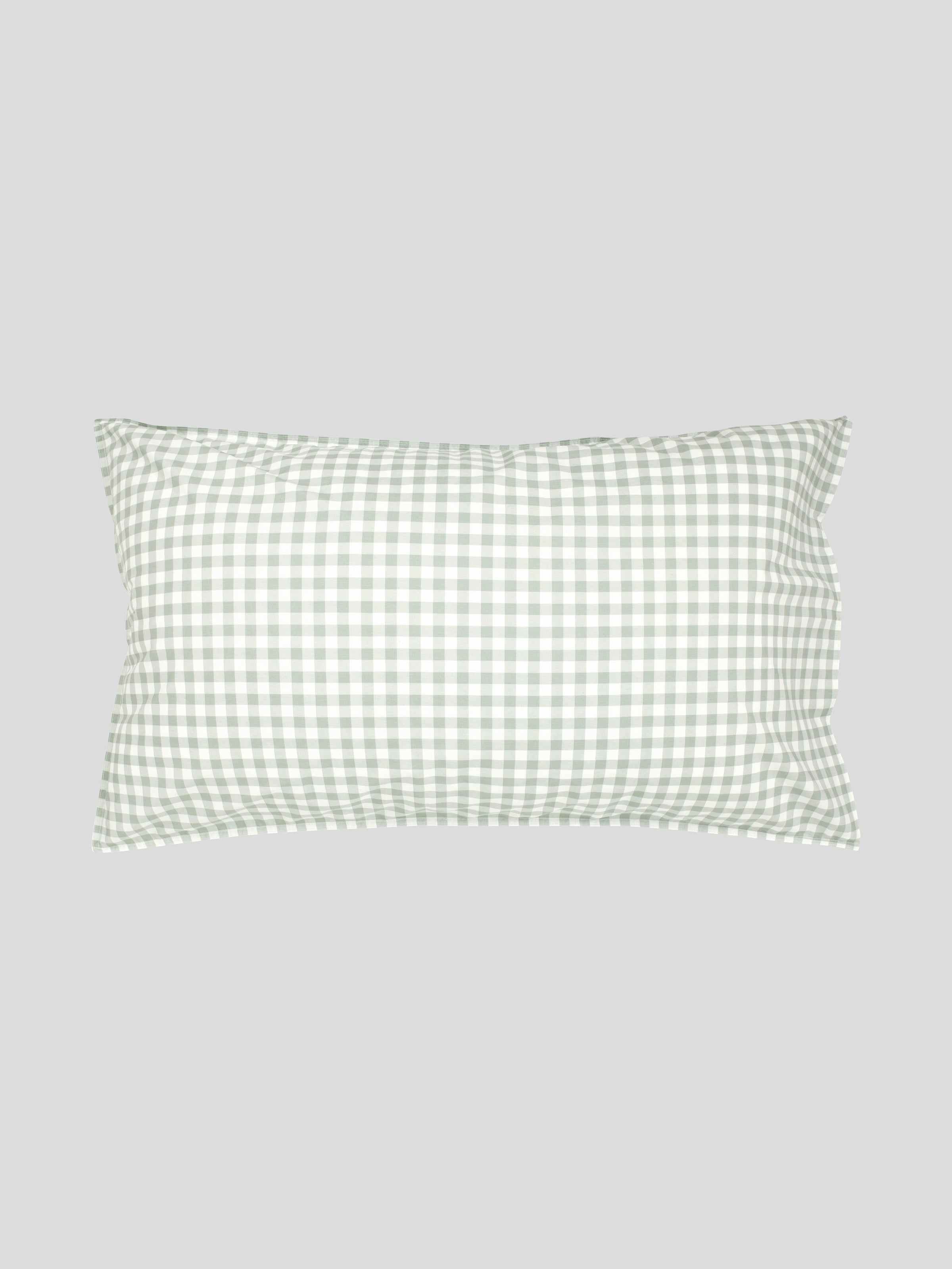 Purity Organic Cotton Gingham Lodge Pillowcase Set | Green-1