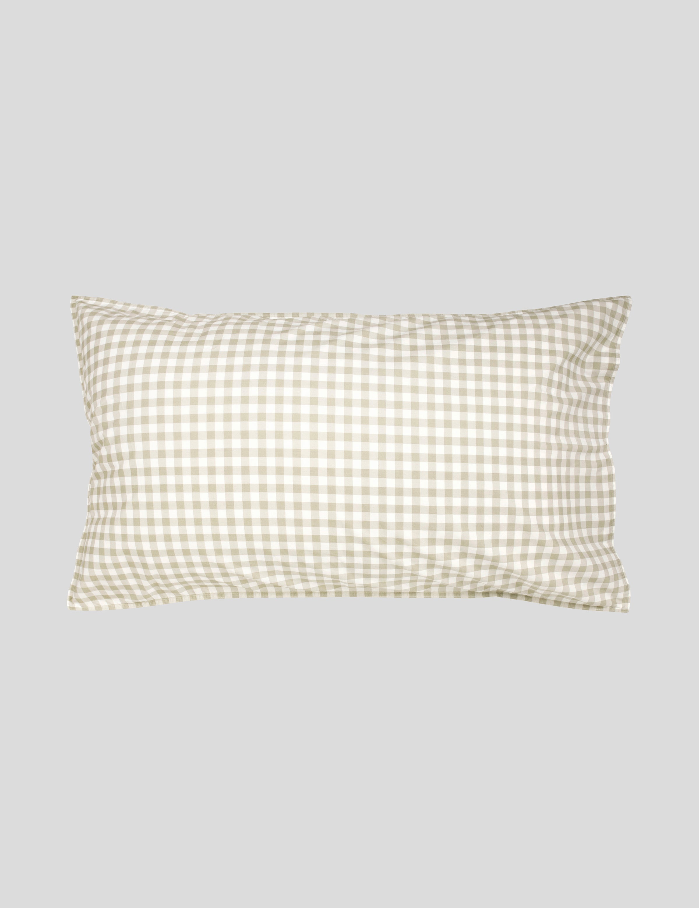 Purity Organic Cotton Gingham Lodge Pillowcase Set | Natural-1