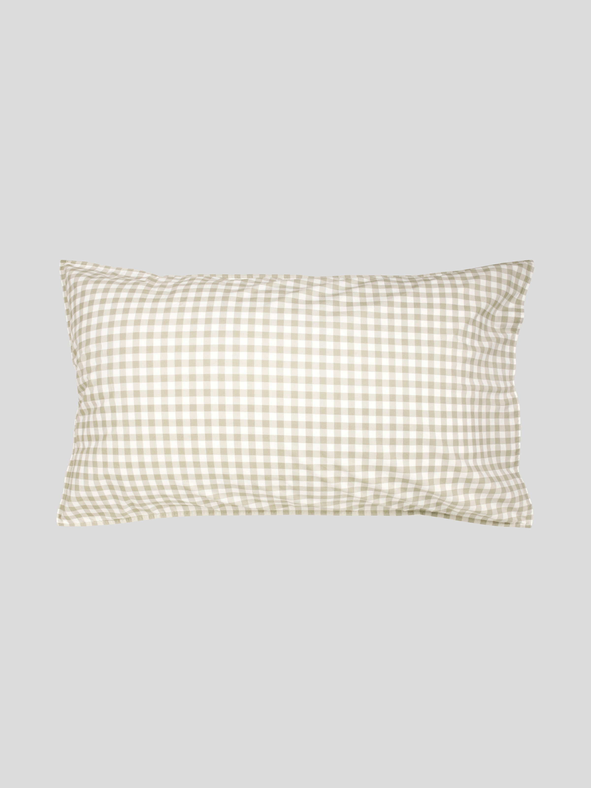 Purity Organic Cotton Gingham Lodge Pillowcase Set | Natural-1
