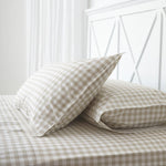 Purity Organic Cotton Gingham Sheet Set | Natural-1