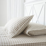 Purity Organic Cotton Gingham Sheet Set | Natural-1