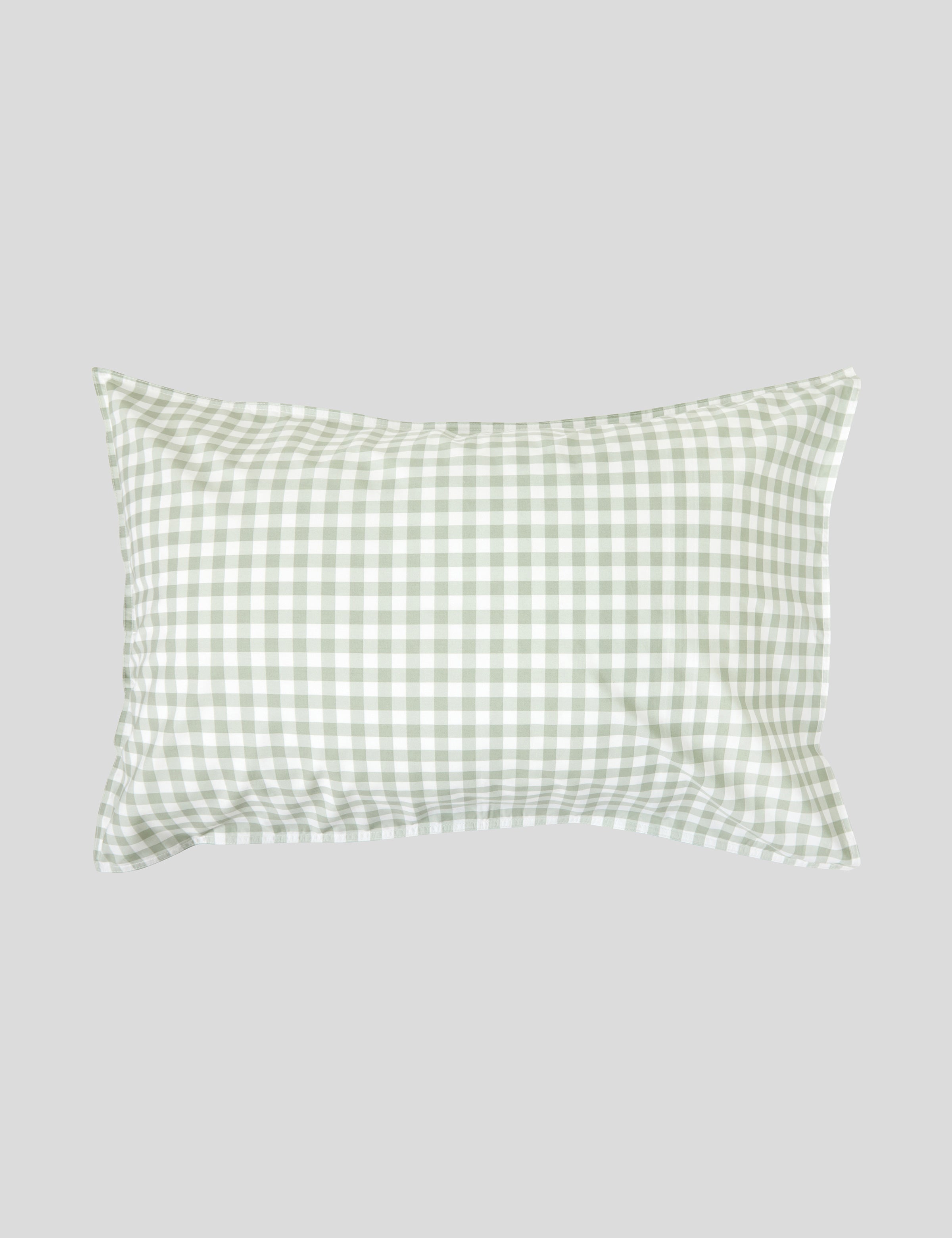 Purity Organic Cotton Gingham Standard Pillowcase Set | Green-1