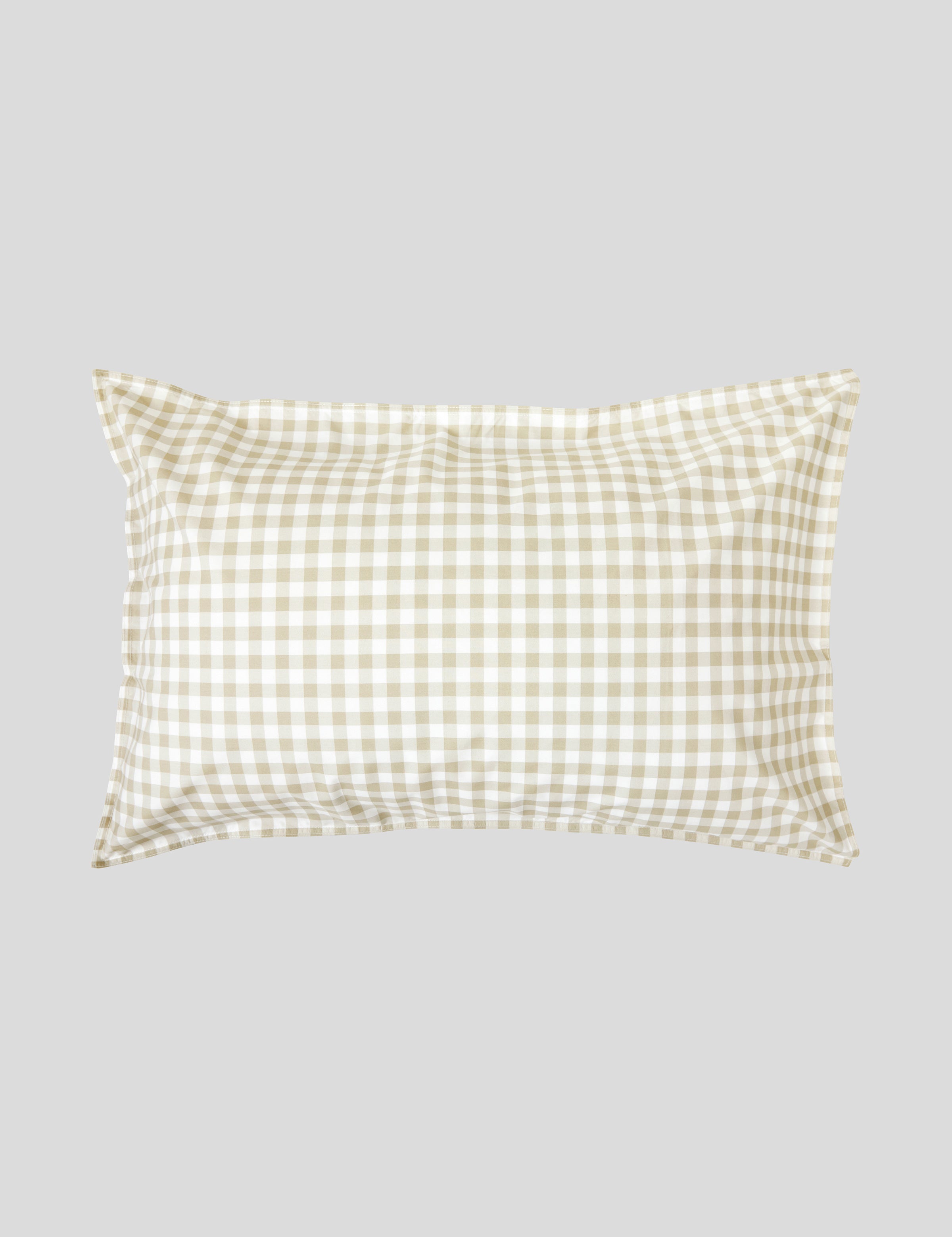 Purity Organic Cotton Gingham Standard Pillowcase Set | Natural-1