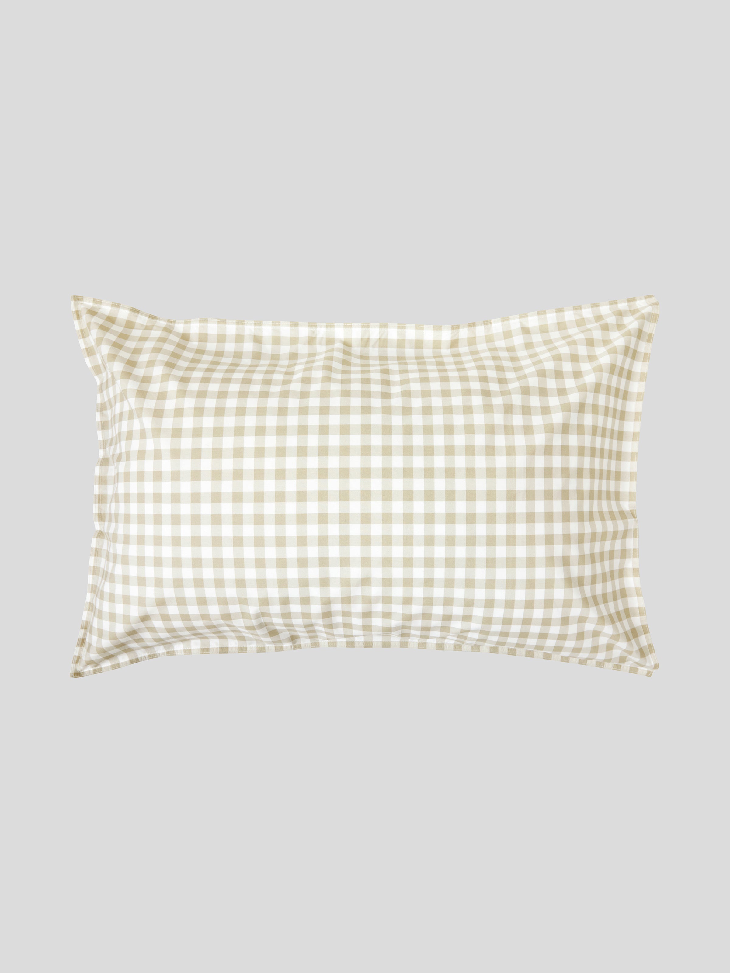 Purity Organic Cotton Gingham Standard Pillowcase Set | Natural-1