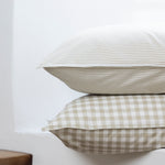 Purity Organic Cotton Gingham Standard Pillowcase Set | Natural-2