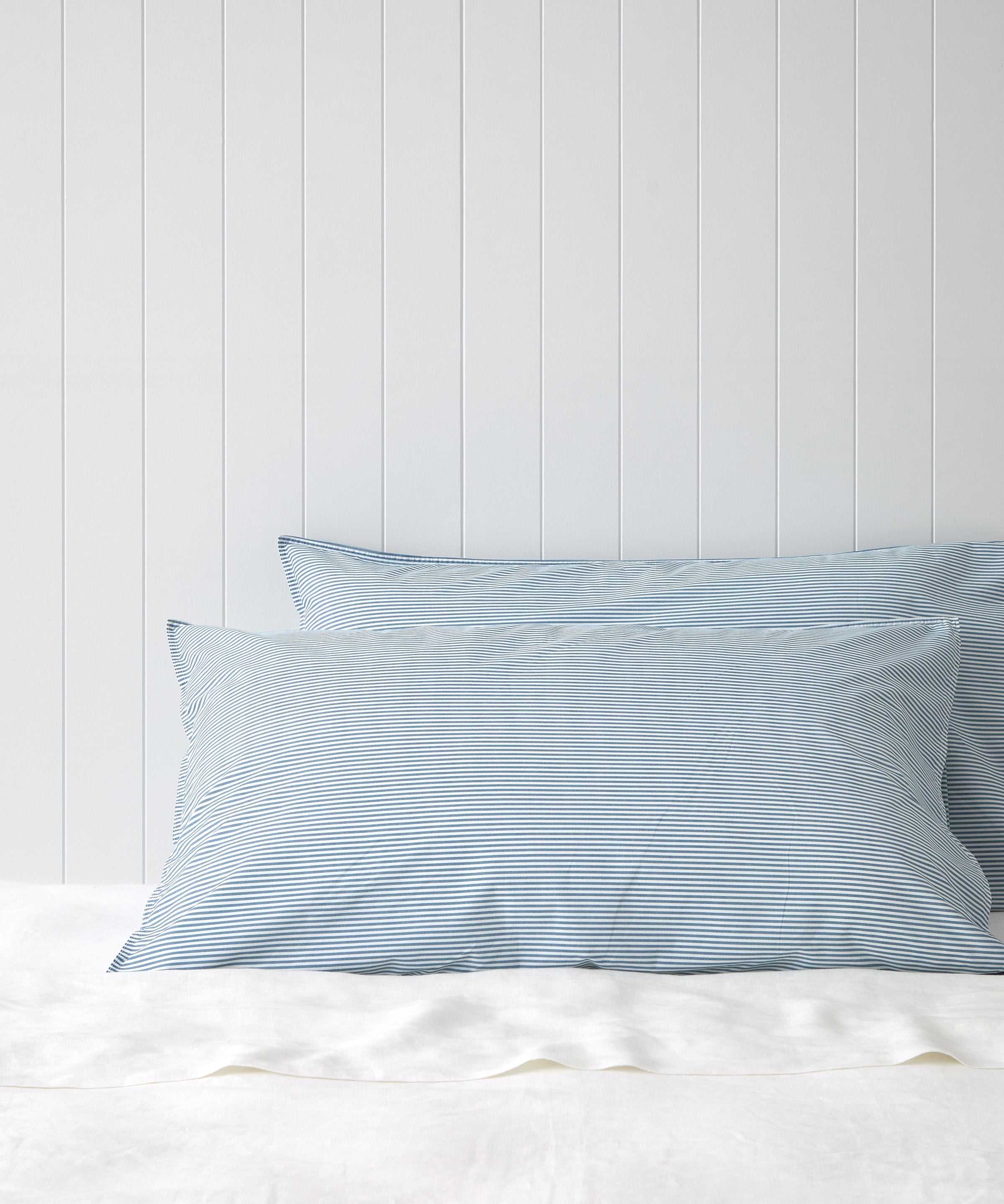 Purity Organic Cotton Lodge Pillowcase Set | Blue Stripe-1