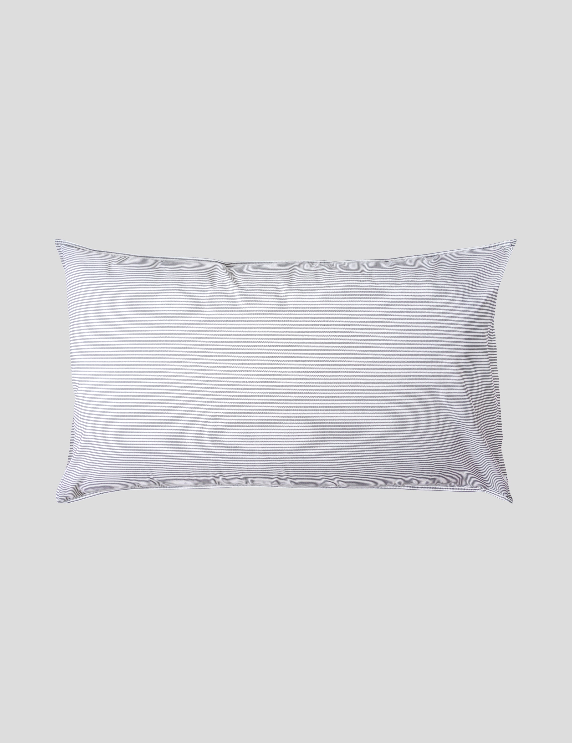 Purity Organic Cotton Lodge Pillowcase Set | Charcoal Stripe-2