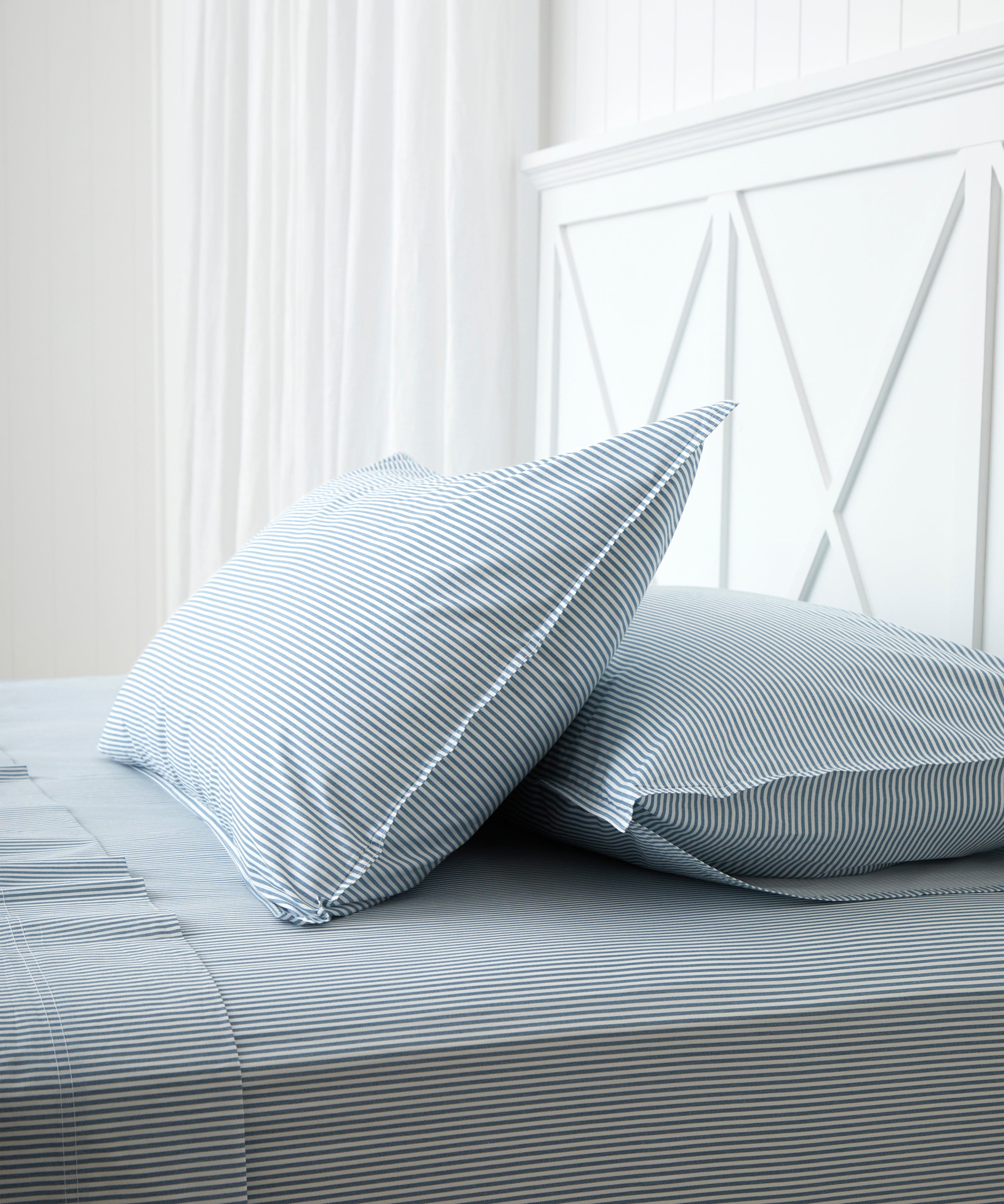 Purity Organic Cotton Sheet Set | Blue Stripe-1