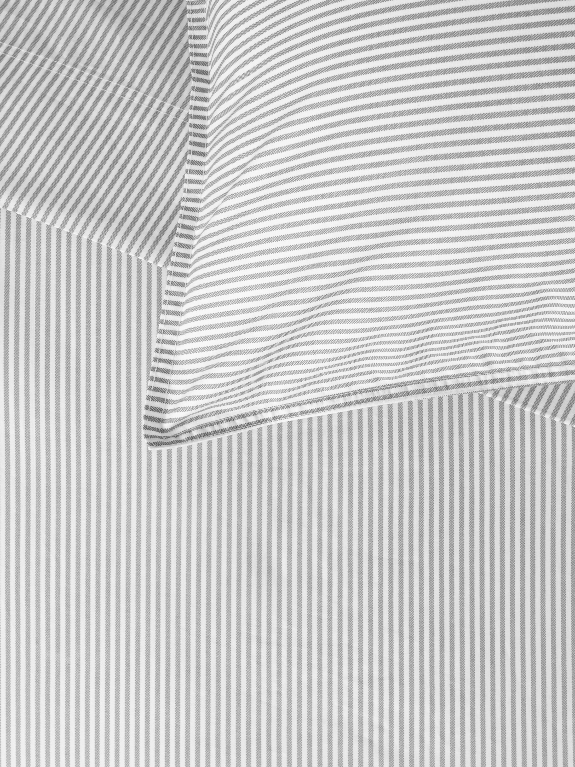 Purity Organic Cotton Sheet Set | Charcoal Stripe-2