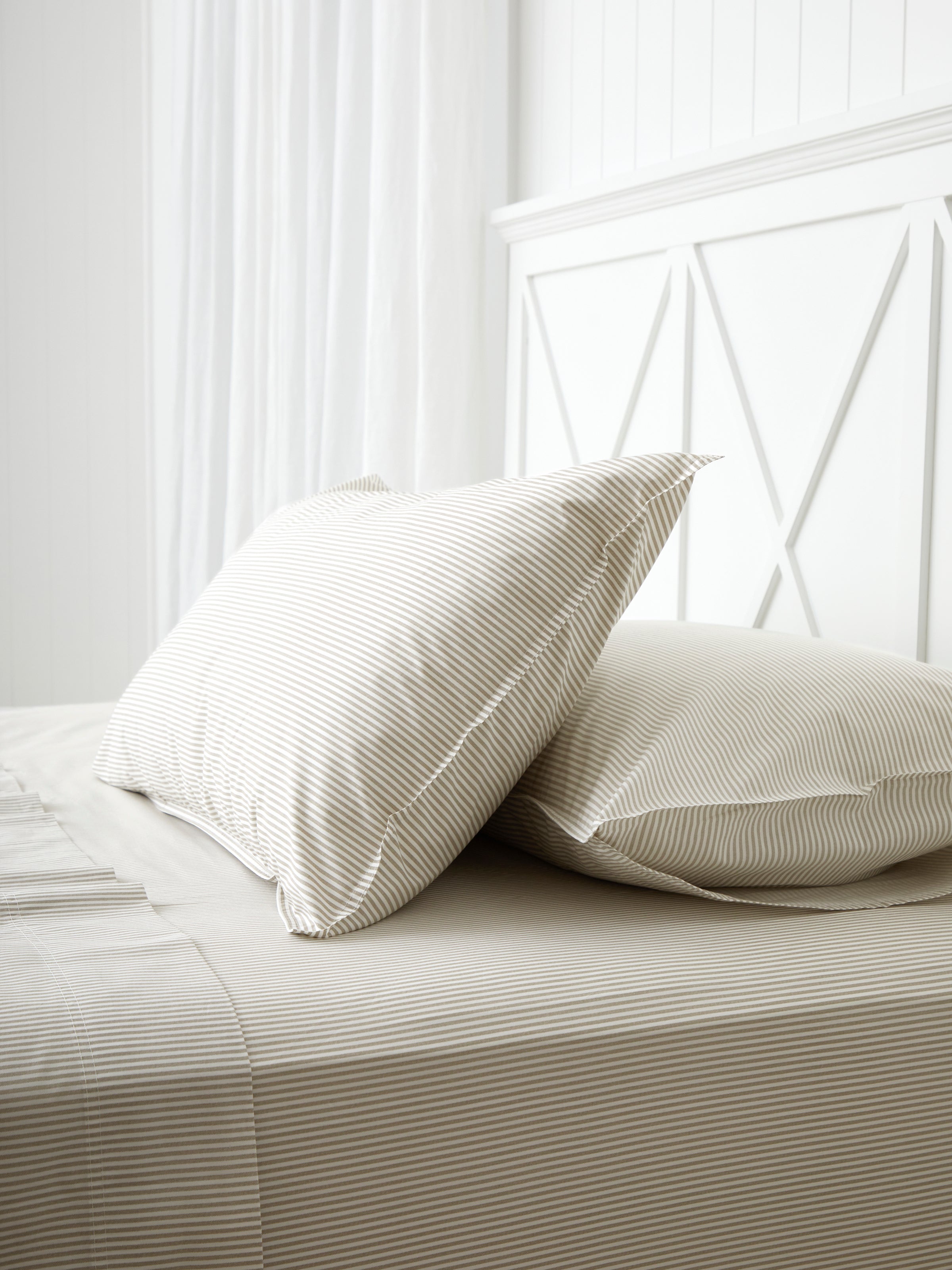 Purity Organic Cotton Sheet Set | Natural Stripe-1